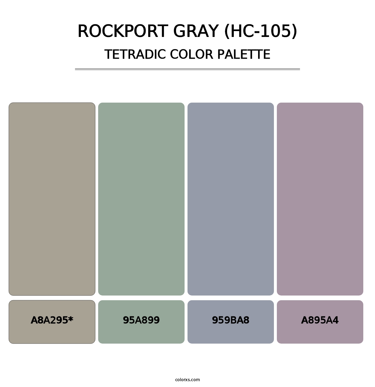 Rockport Gray (HC-105) - Tetradic Color Palette