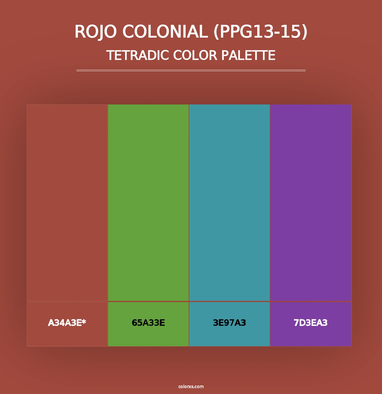 Rojo Colonial (PPG13-15) - Tetradic Color Palette