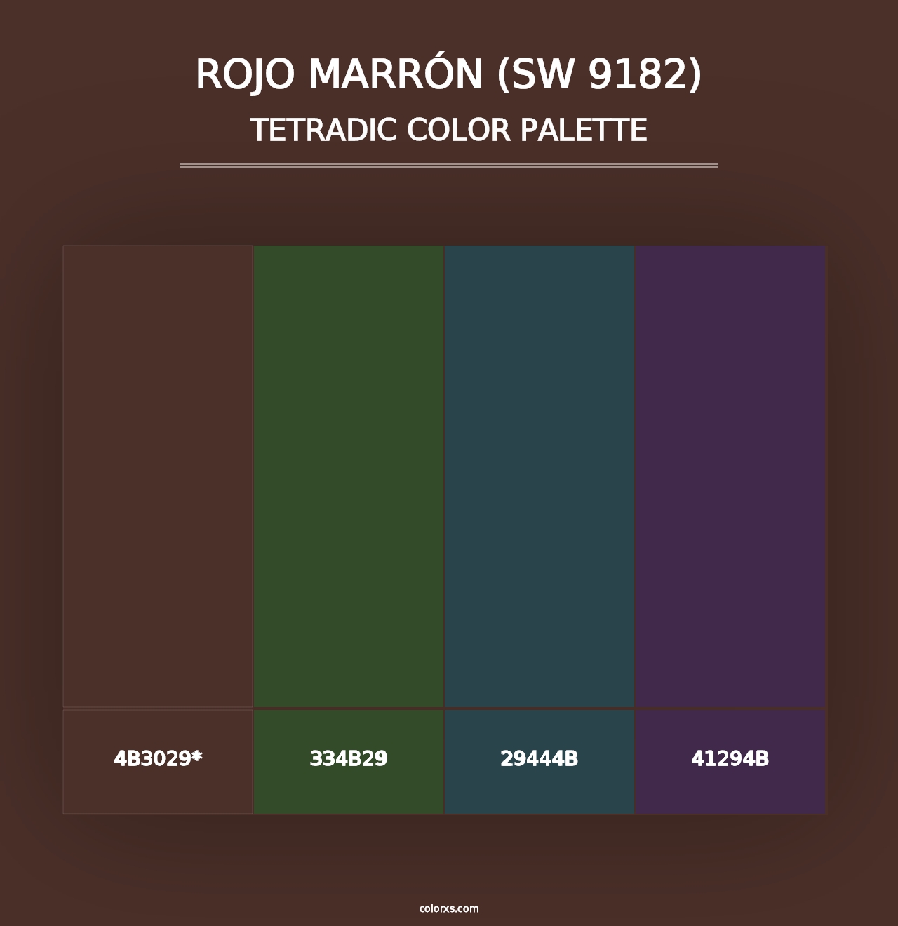 Rojo Marrón (SW 9182) - Tetradic Color Palette