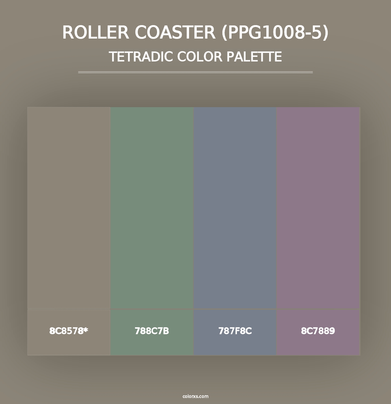 Roller Coaster (PPG1008-5) - Tetradic Color Palette