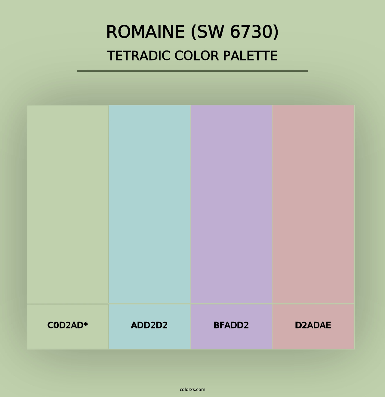 Romaine (SW 6730) - Tetradic Color Palette