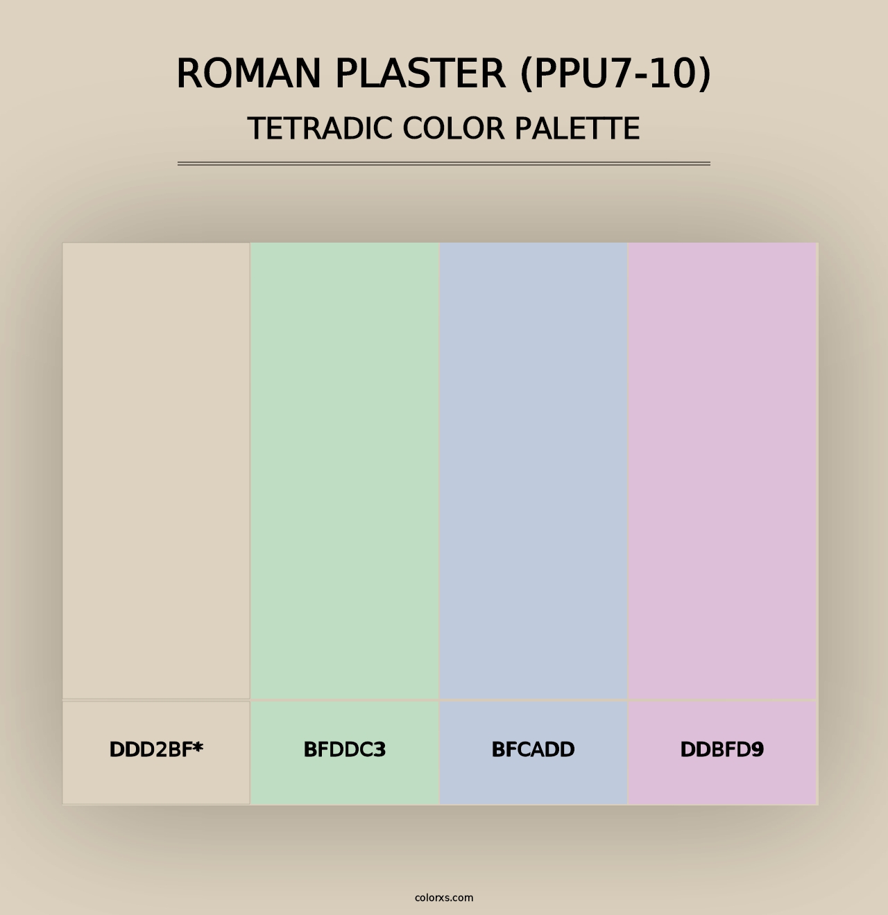 Roman Plaster (PPU7-10) - Tetradic Color Palette