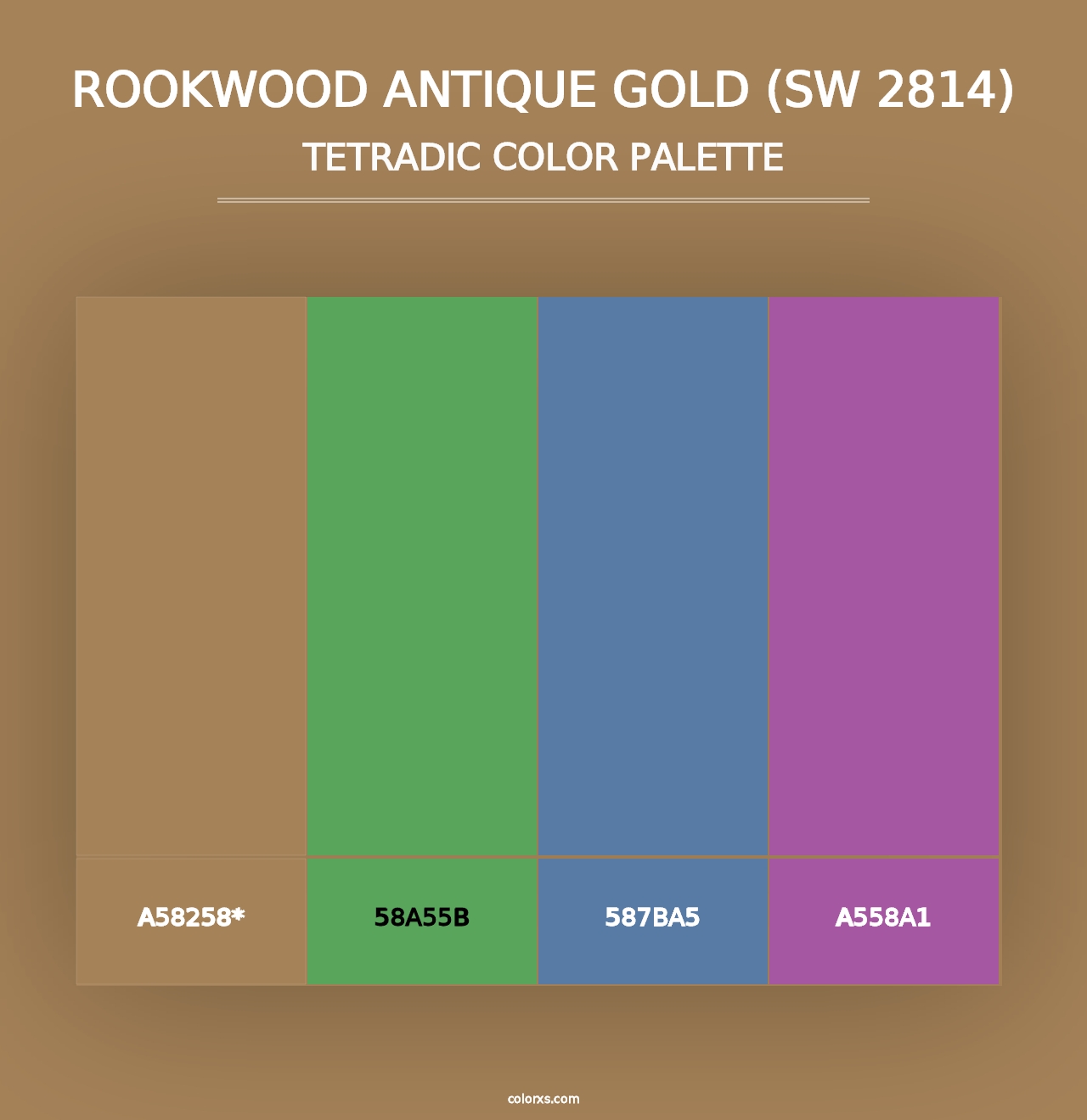 Rookwood Antique Gold (SW 2814) - Tetradic Color Palette