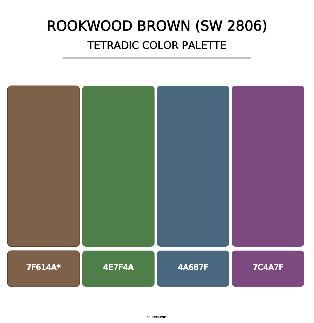 Rookwood Brown (SW 2806) - Tetradic Color Palette