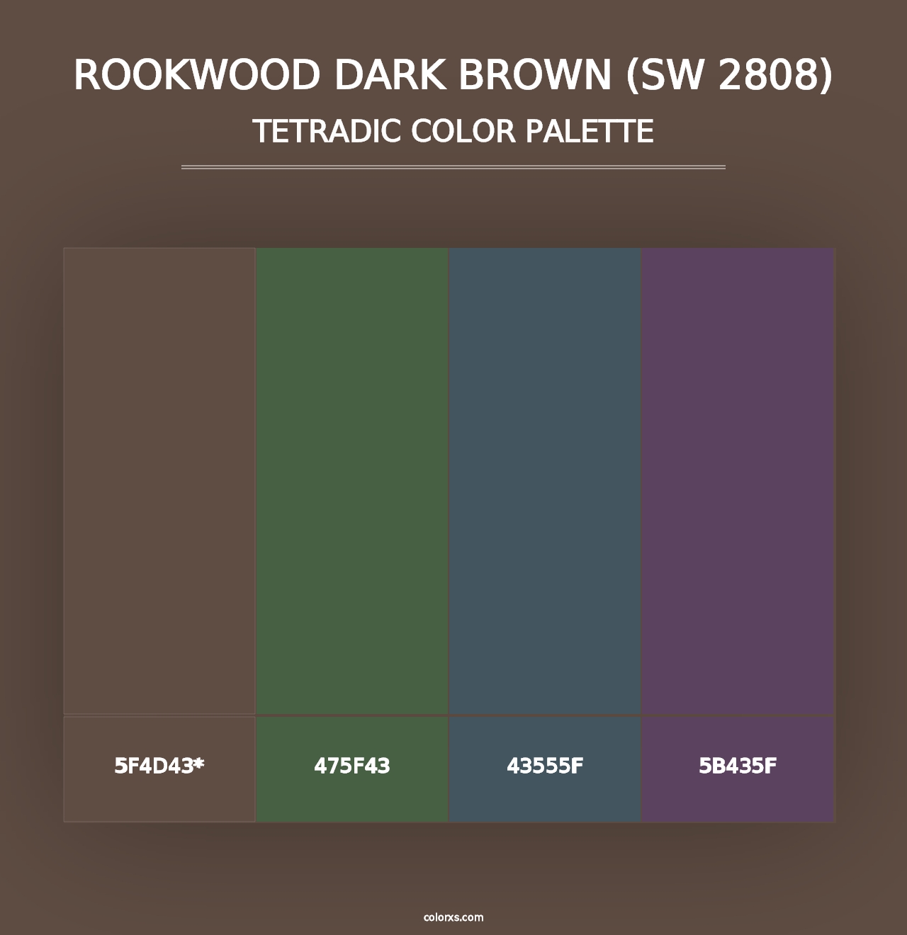 Rookwood Dark Brown (SW 2808) - Tetradic Color Palette