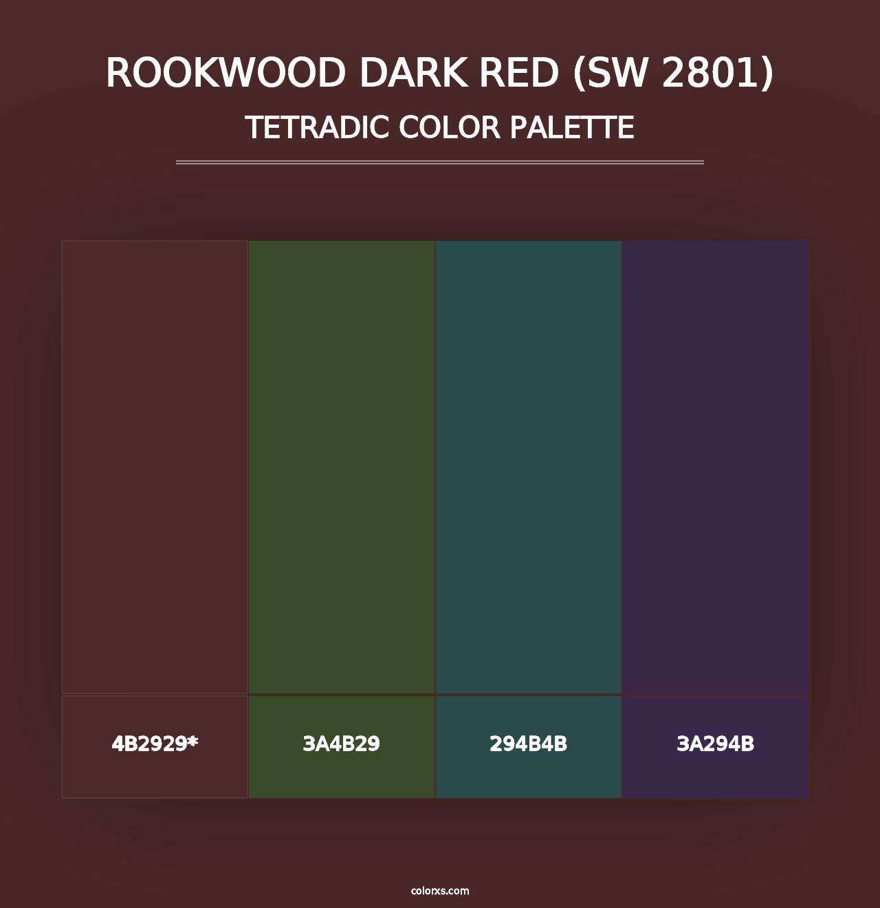 Rookwood Dark Red (SW 2801) - Tetradic Color Palette