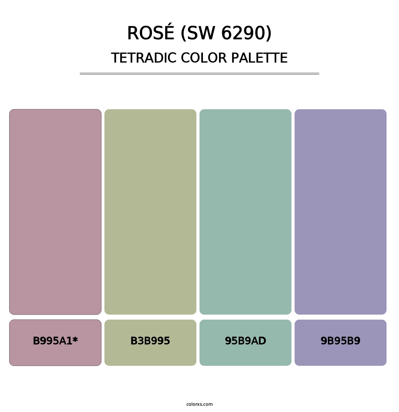 Rosé (SW 6290) - Tetradic Color Palette