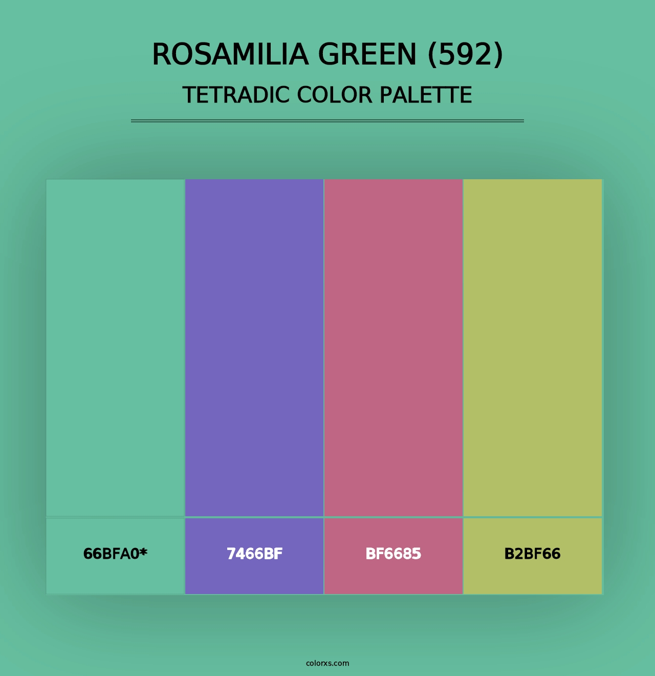 Rosamilia Green (592) - Tetradic Color Palette