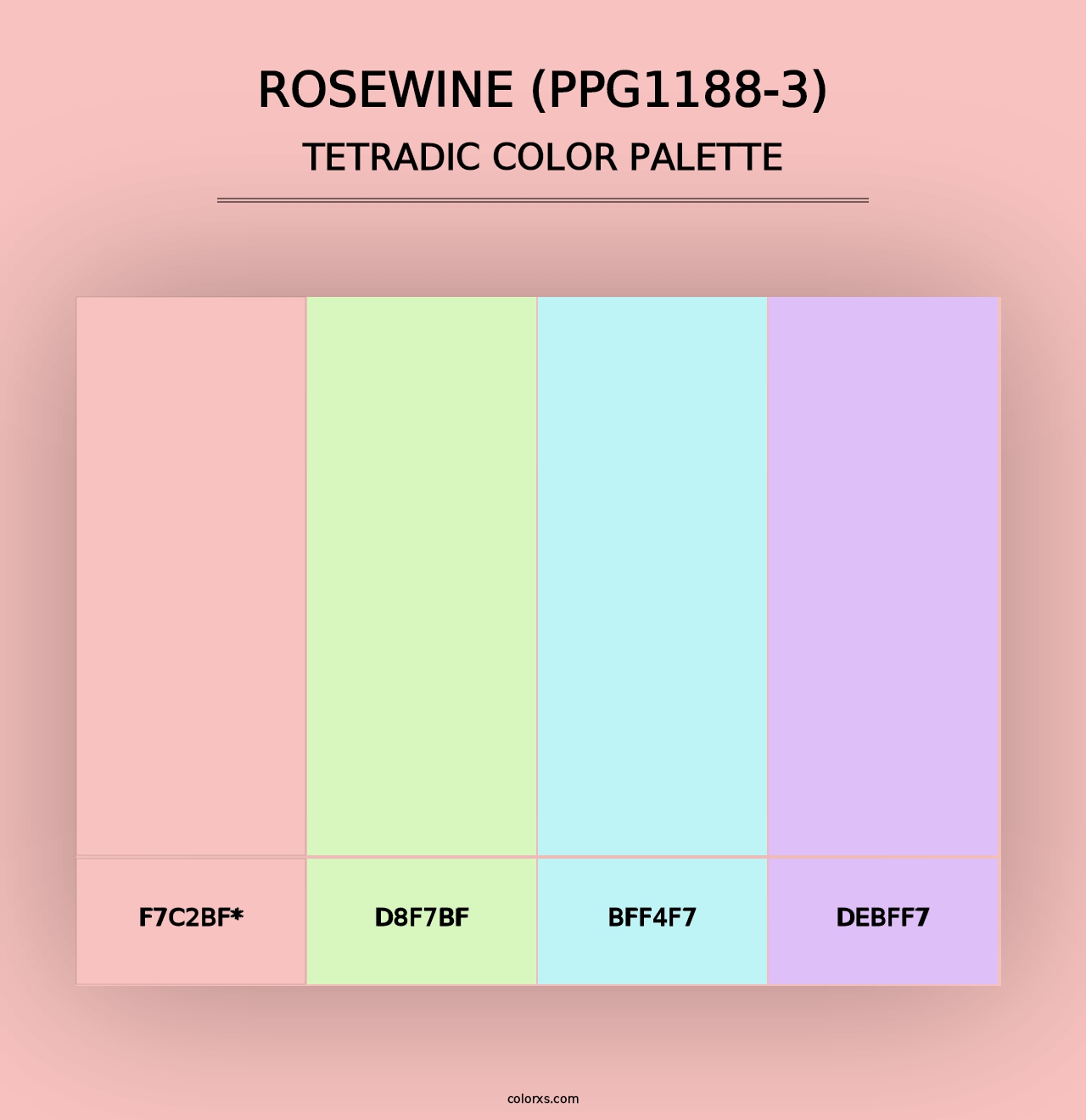 Rosewine (PPG1188-3) - Tetradic Color Palette