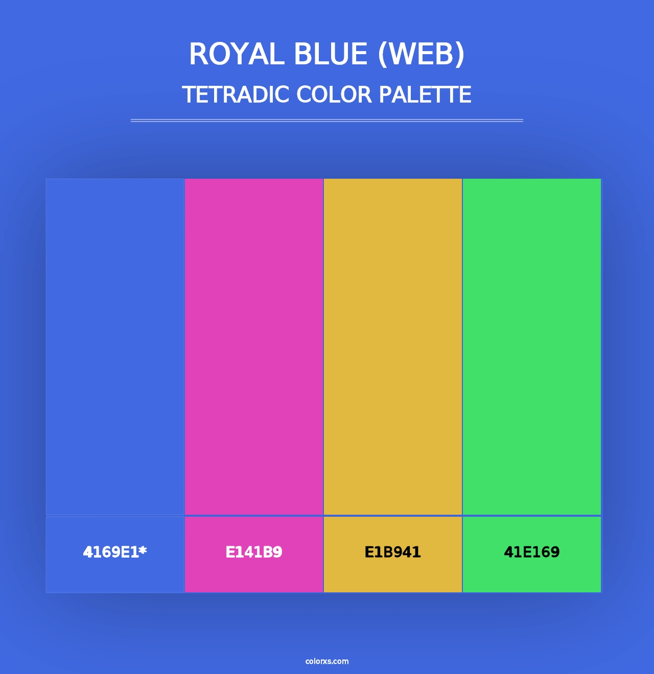 Royal Blue (web) - Tetradic Color Palette