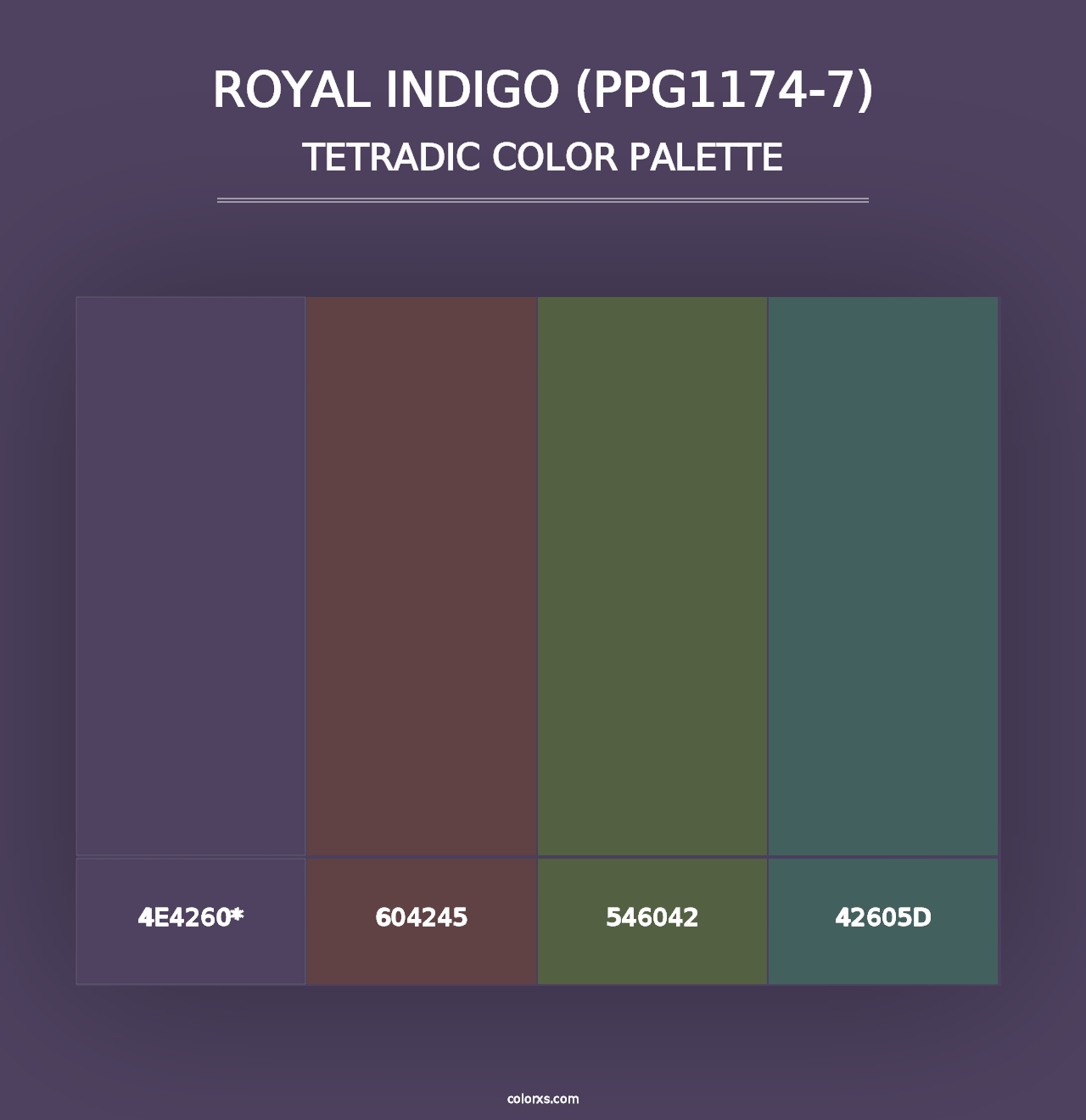 Royal Indigo (PPG1174-7) - Tetradic Color Palette