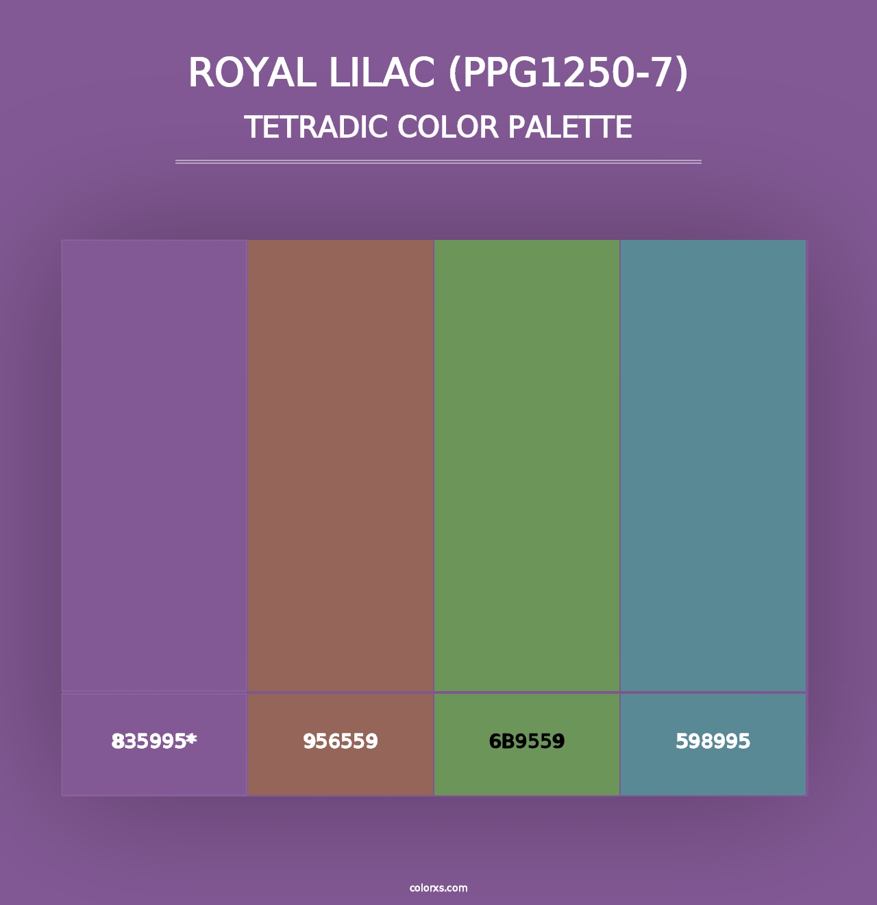 Royal Lilac (PPG1250-7) - Tetradic Color Palette