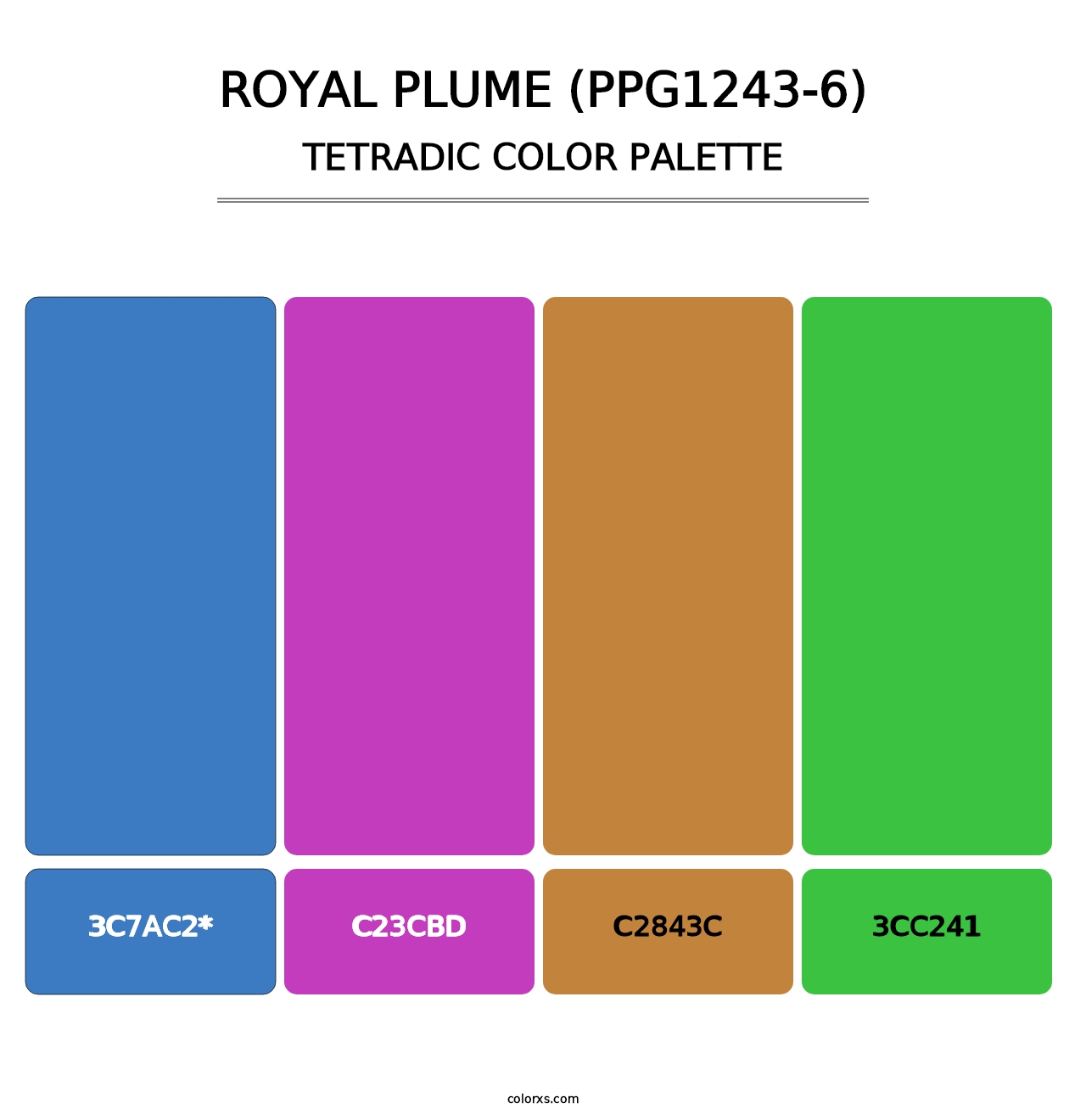 Royal Plume (PPG1243-6) - Tetradic Color Palette