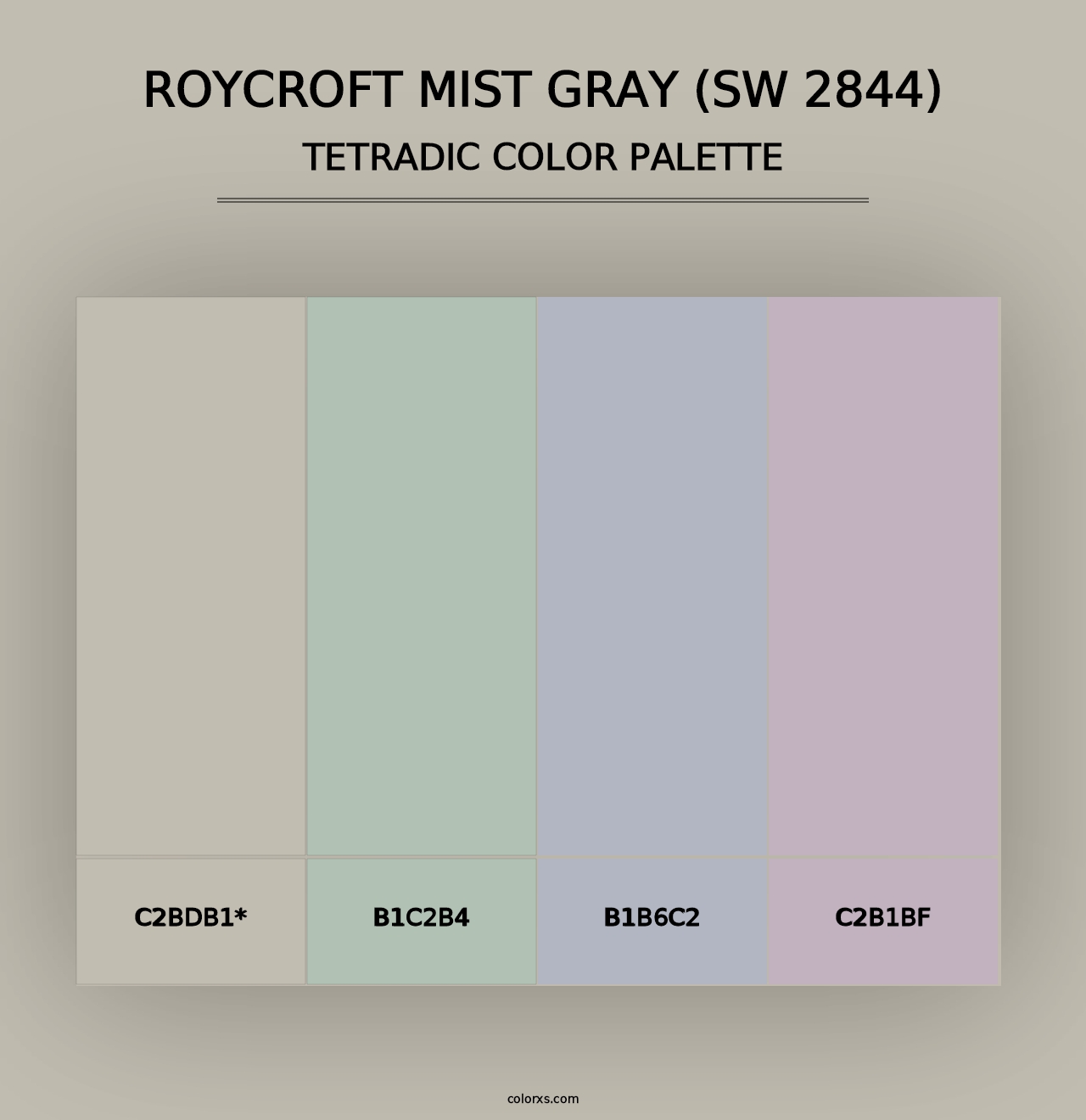 Roycroft Mist Gray (SW 2844) - Tetradic Color Palette