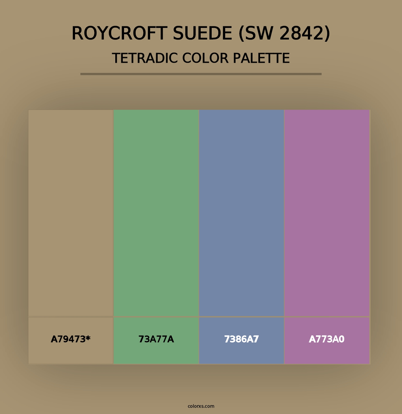 Roycroft Suede (SW 2842) - Tetradic Color Palette