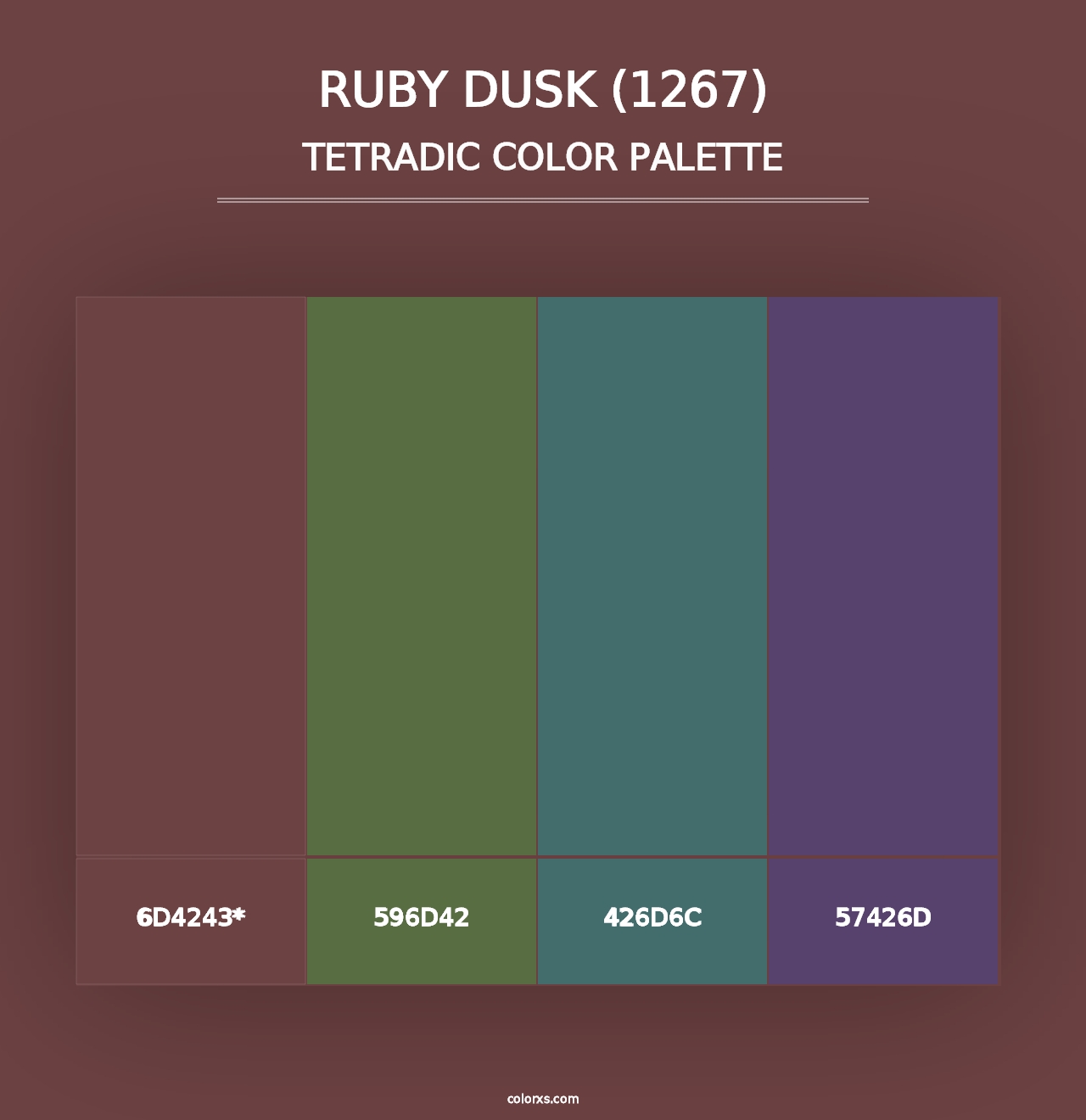 Ruby Dusk (1267) - Tetradic Color Palette