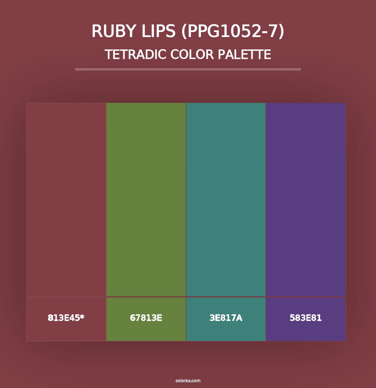 Ruby Lips (PPG1052-7) - Tetradic Color Palette