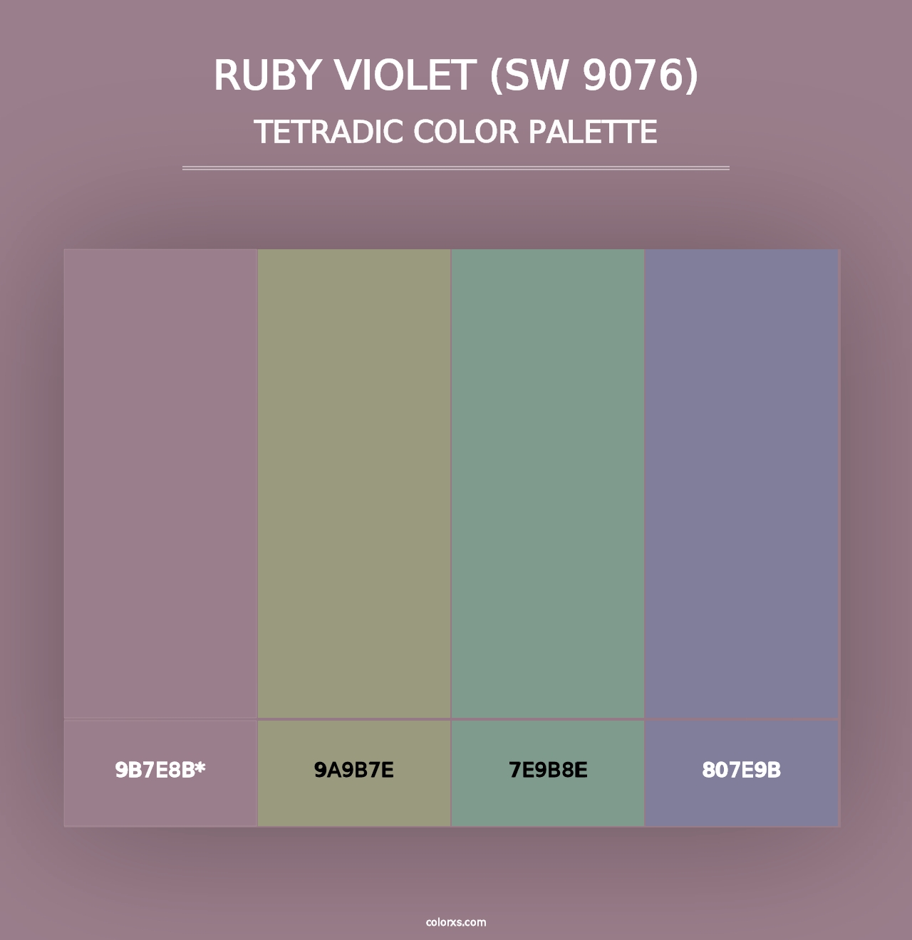 Ruby Violet (SW 9076) - Tetradic Color Palette