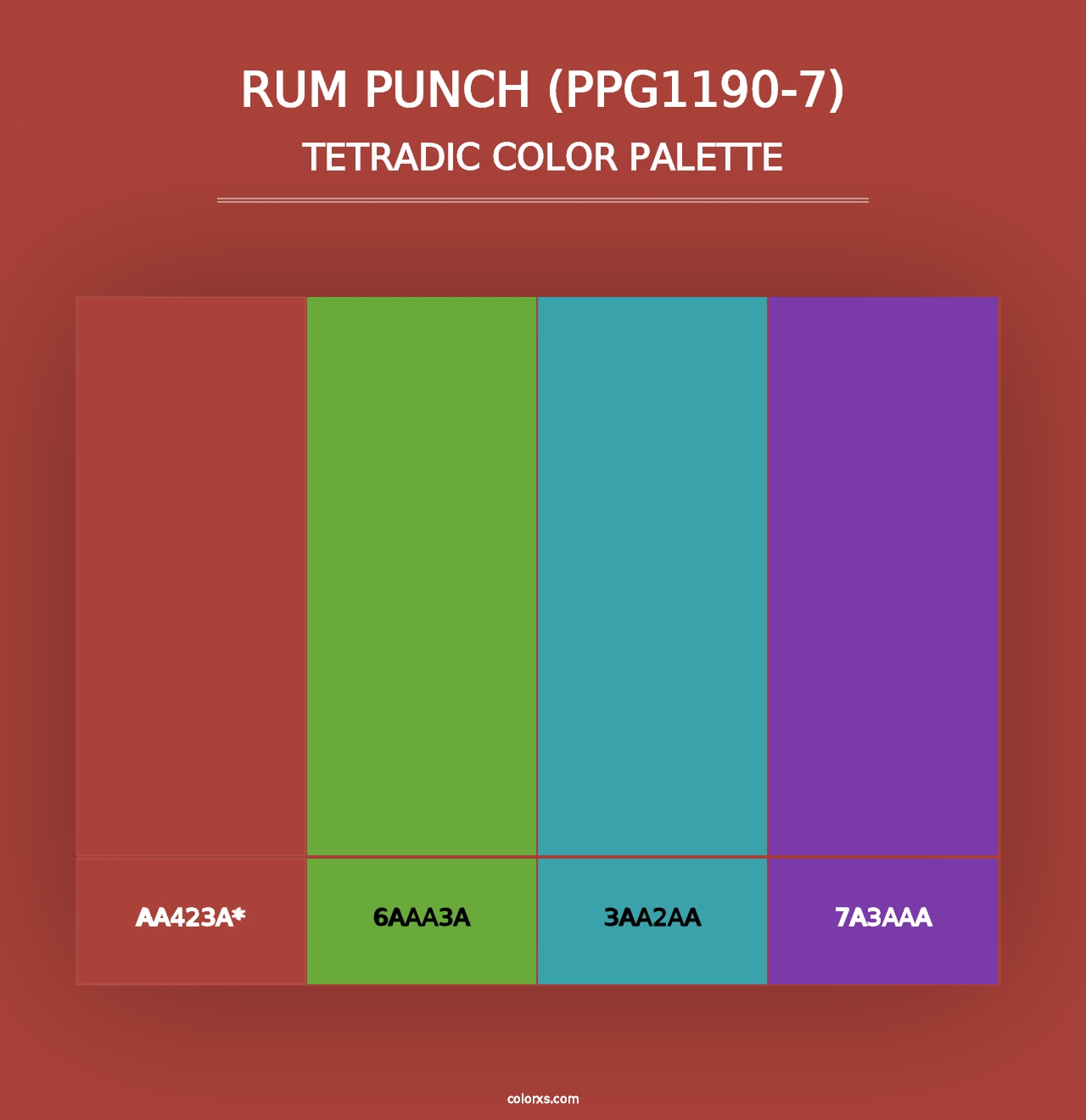 Rum Punch (PPG1190-7) - Tetradic Color Palette