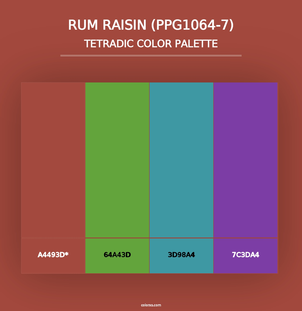 Rum Raisin (PPG1064-7) - Tetradic Color Palette