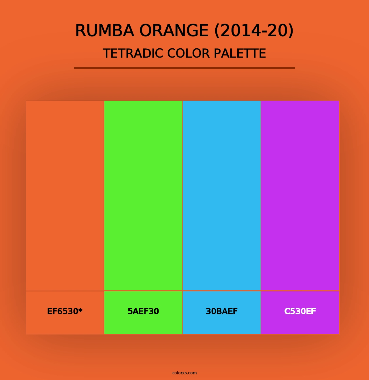 Rumba Orange (2014-20) - Tetradic Color Palette