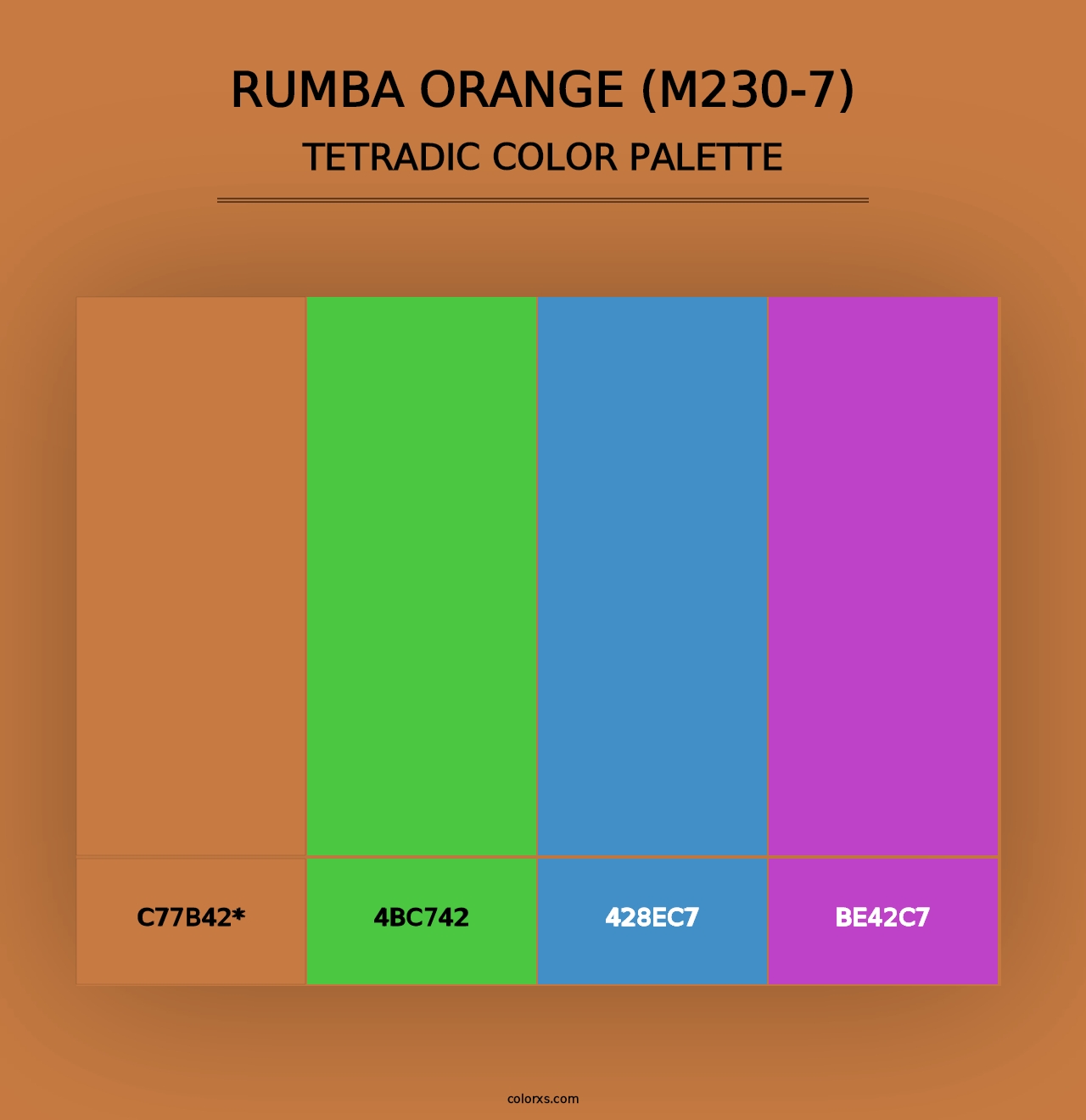 Rumba Orange (M230-7) - Tetradic Color Palette