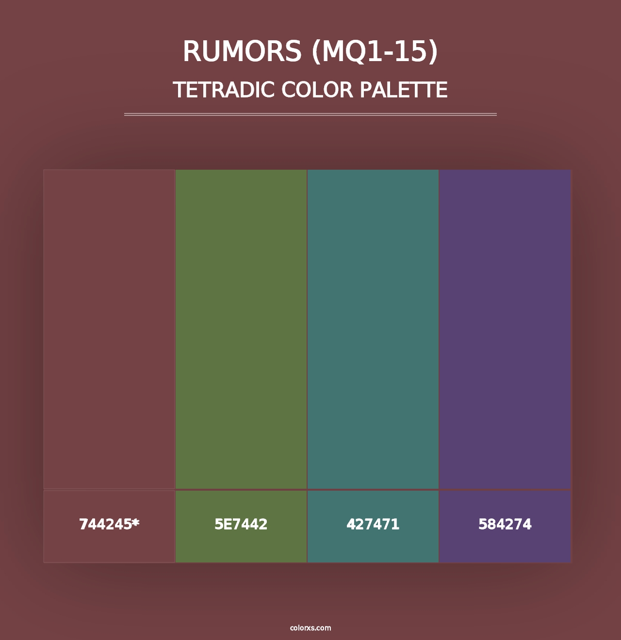 Rumors (MQ1-15) - Tetradic Color Palette