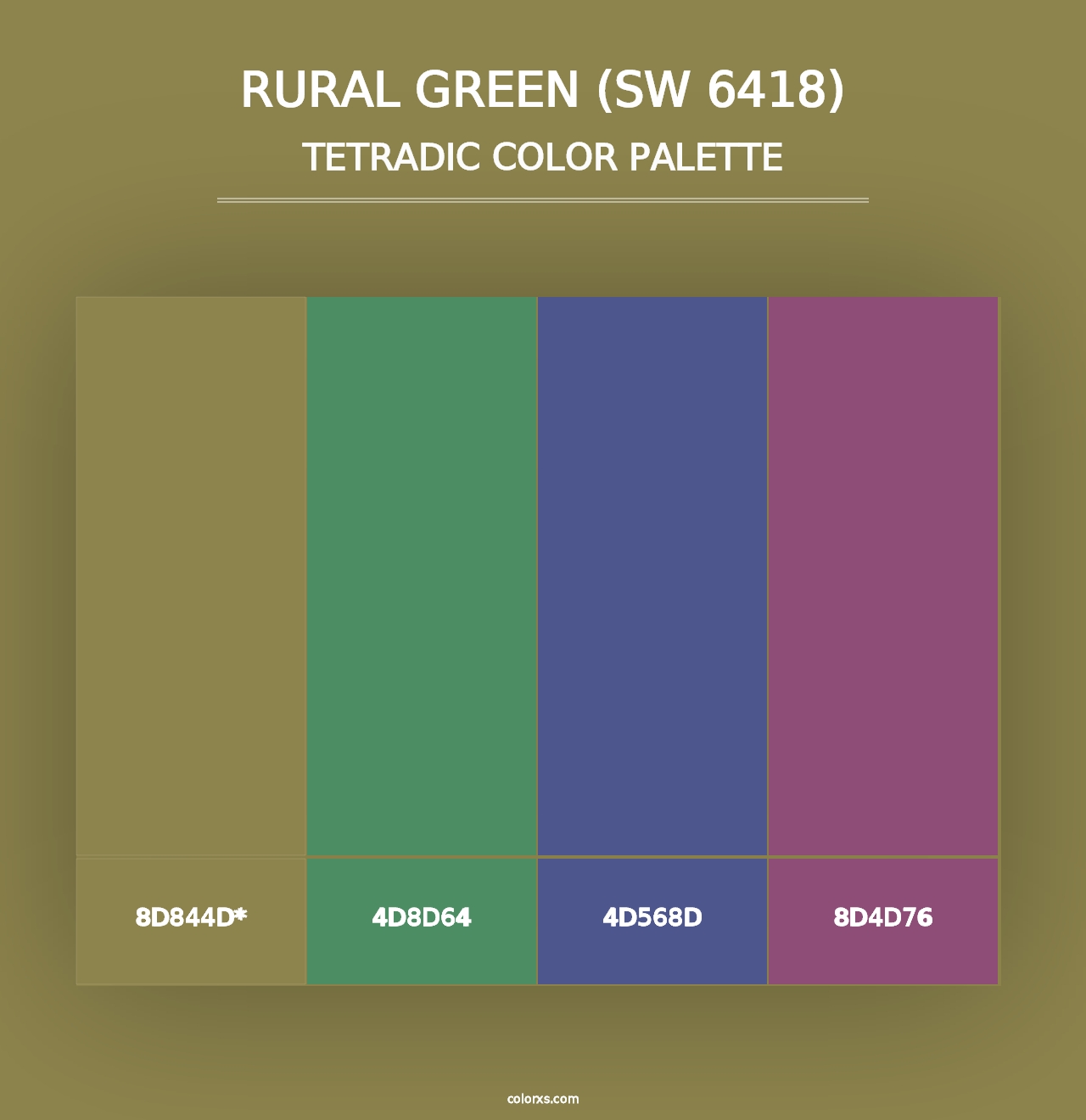 Rural Green (SW 6418) - Tetradic Color Palette