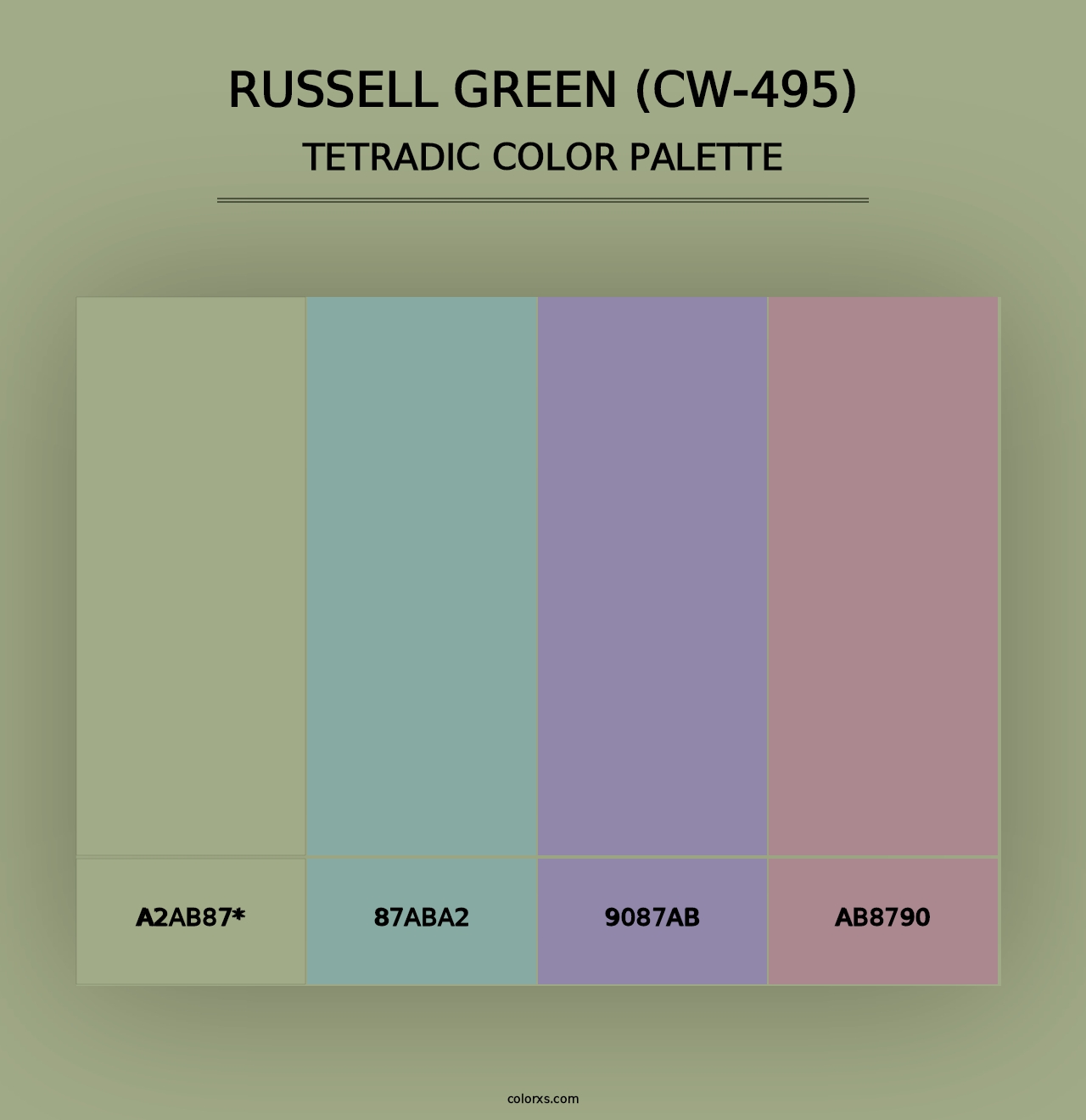 Russell Green (CW-495) - Tetradic Color Palette