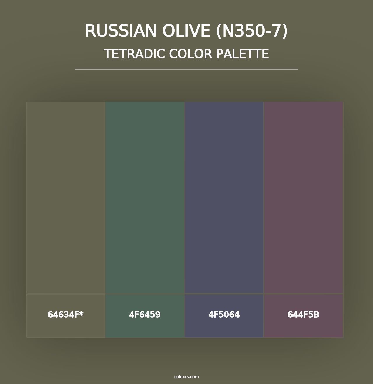 Russian Olive (N350-7) - Tetradic Color Palette