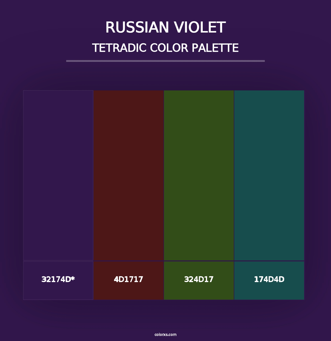 Russian Violet - Tetradic Color Palette