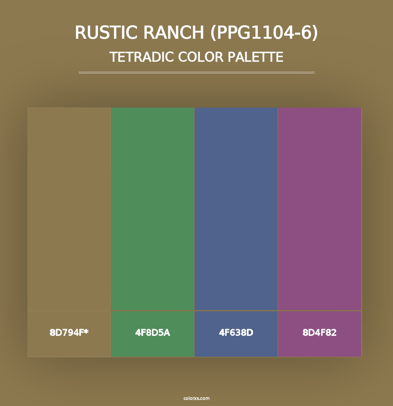 Rustic Ranch (PPG1104-6) - Tetradic Color Palette