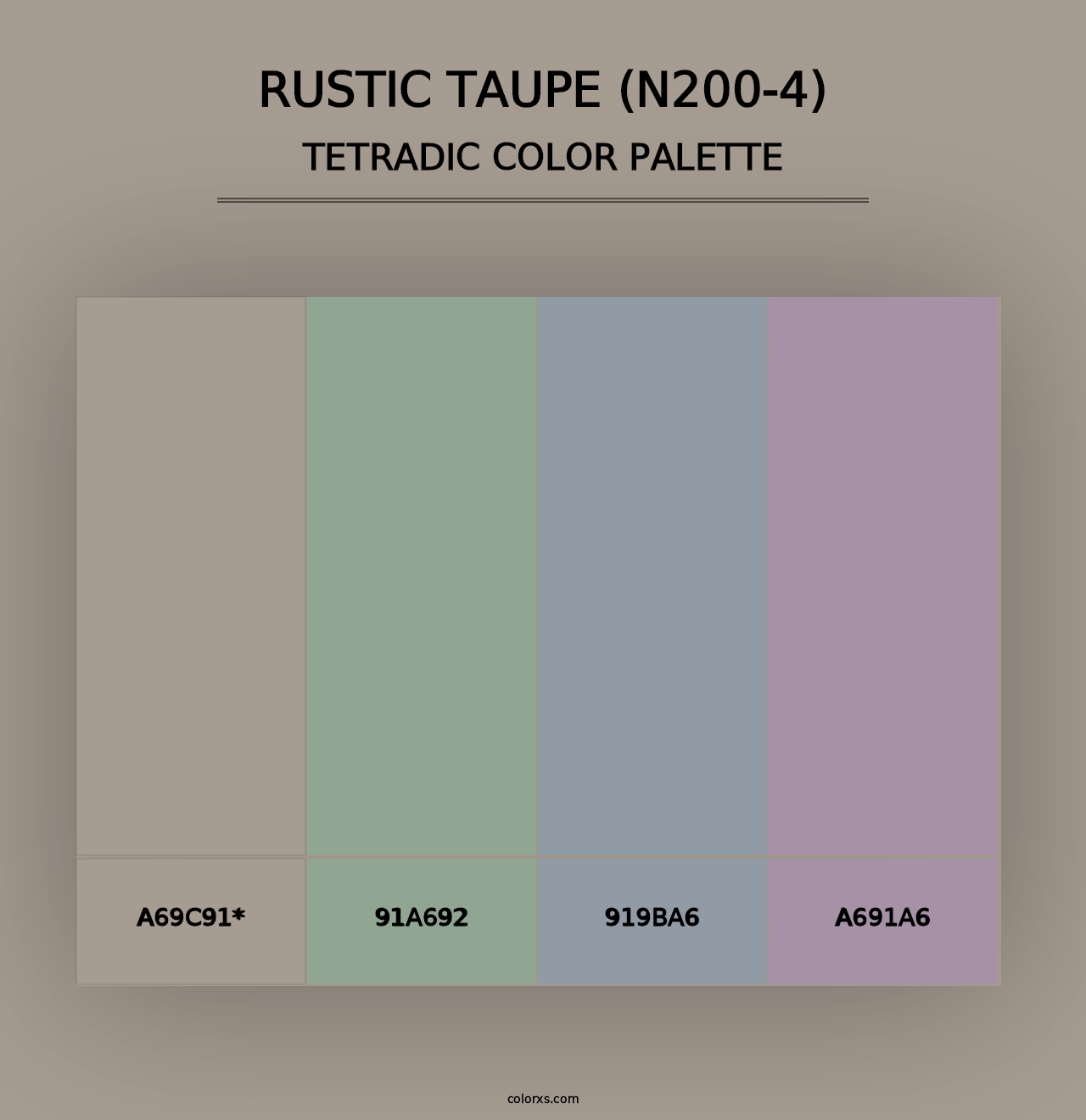 Rustic Taupe (N200-4) - Tetradic Color Palette