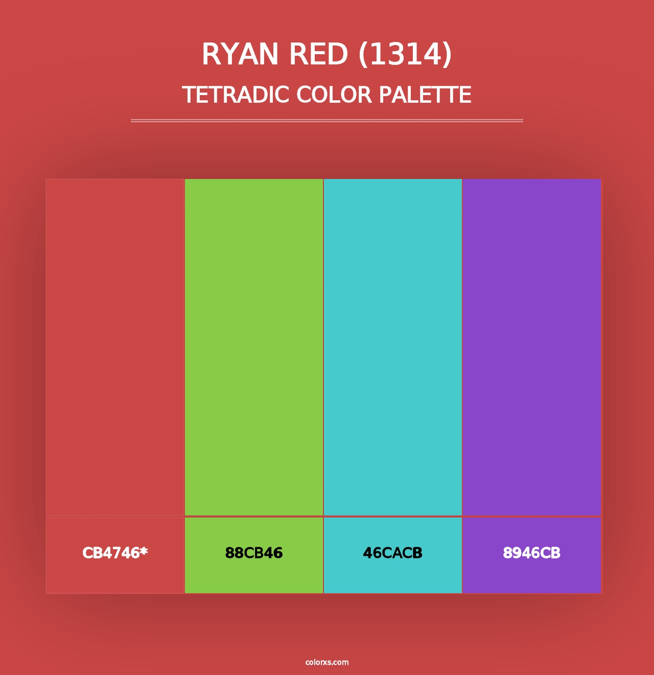 Ryan Red (1314) - Tetradic Color Palette