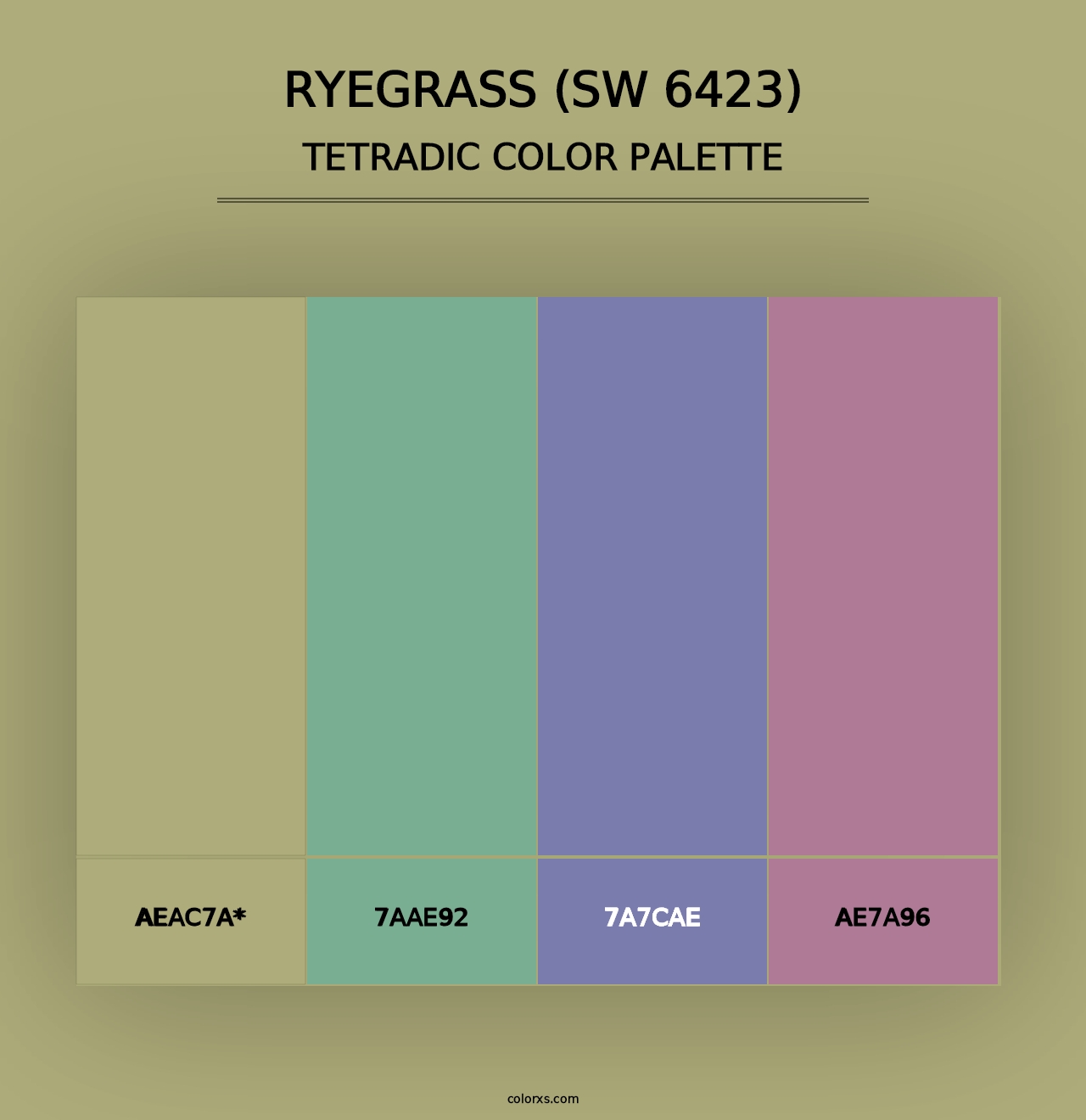 Ryegrass (SW 6423) - Tetradic Color Palette