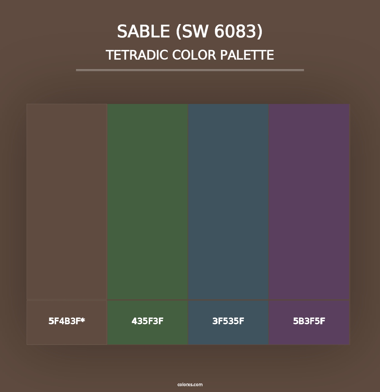 Sable (SW 6083) - Tetradic Color Palette