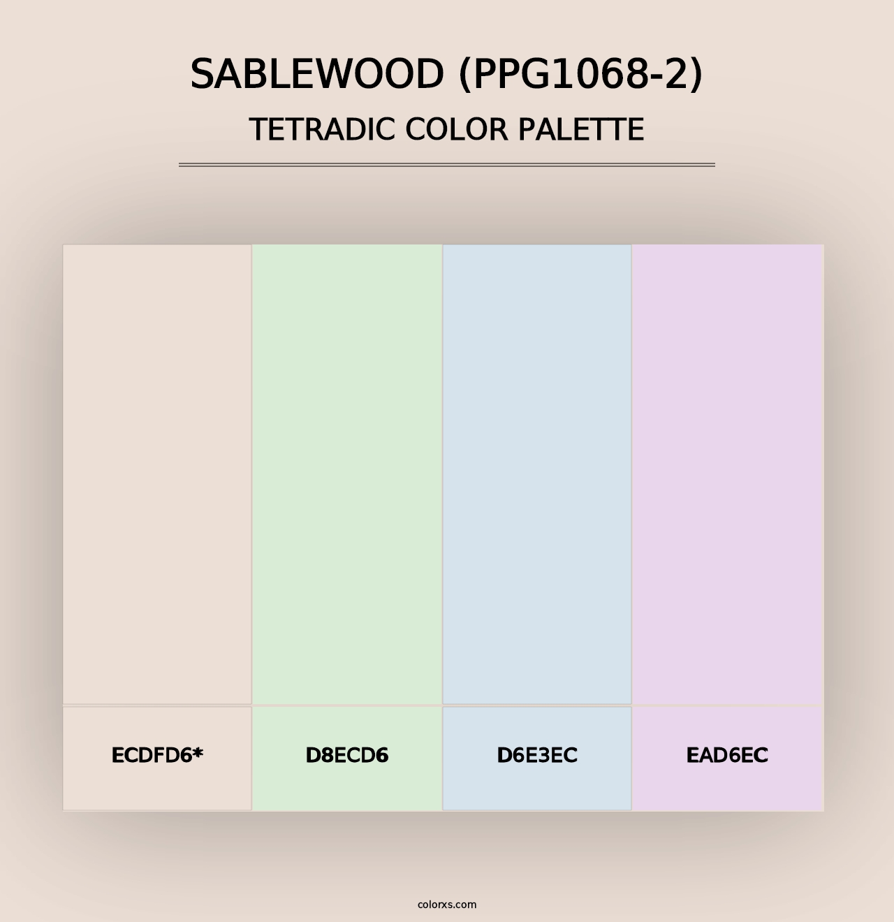 Sablewood (PPG1068-2) - Tetradic Color Palette