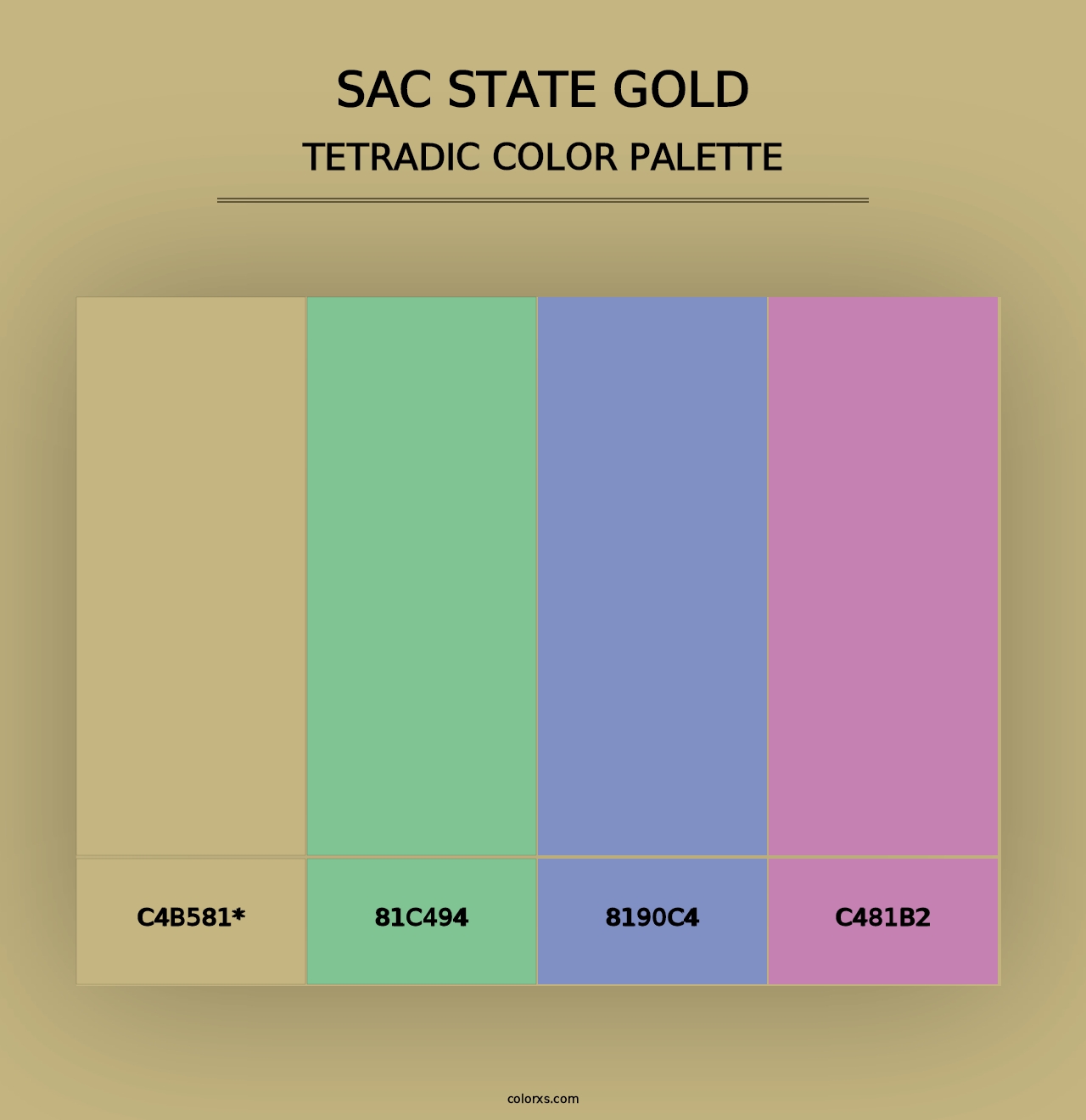 Sac State Gold - Tetradic Color Palette