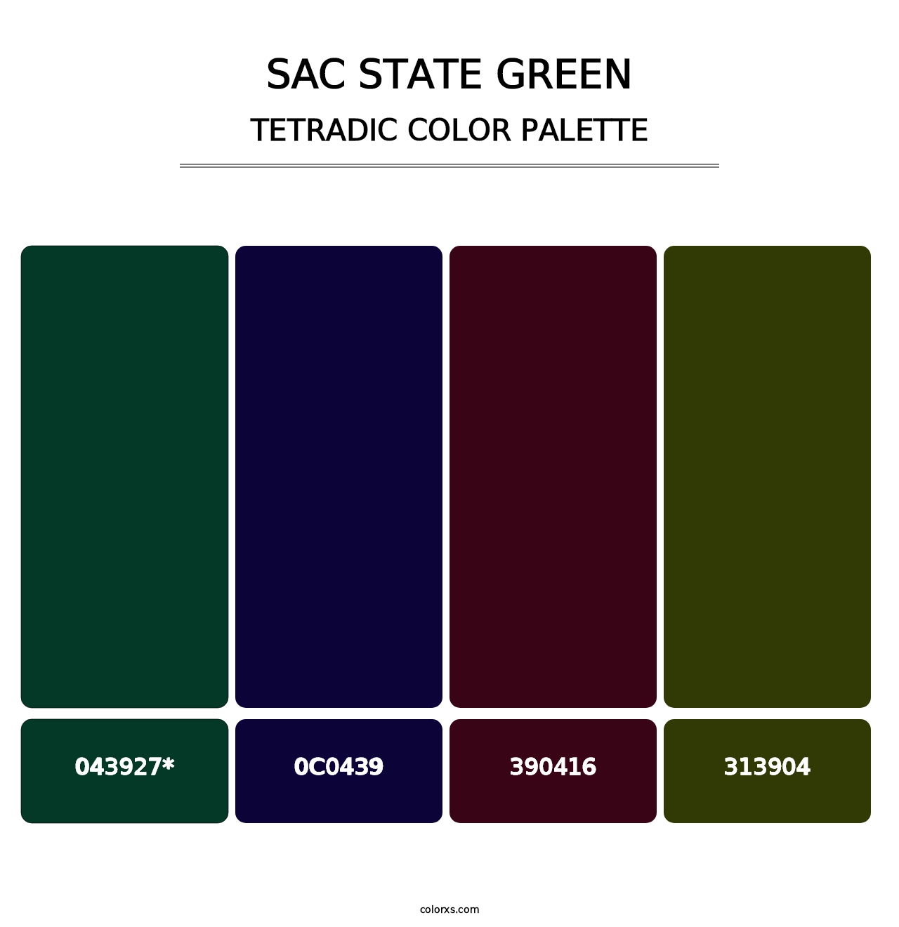 Sac State Green - Tetradic Color Palette