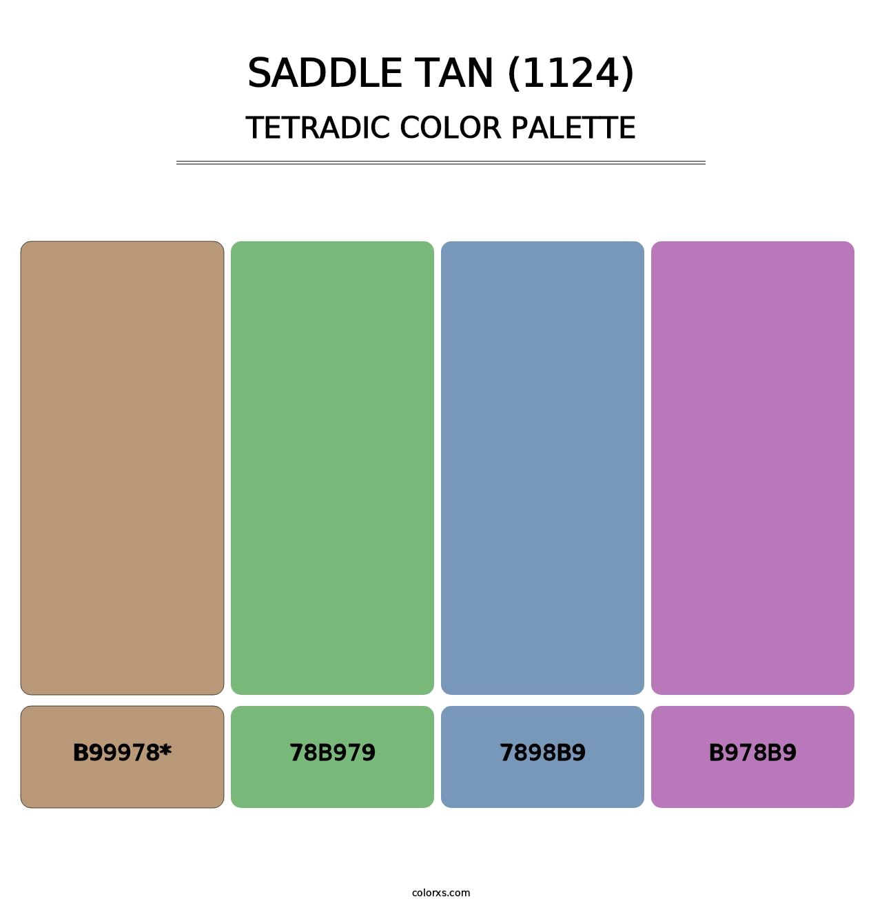 Saddle Tan (1124) - Tetradic Color Palette