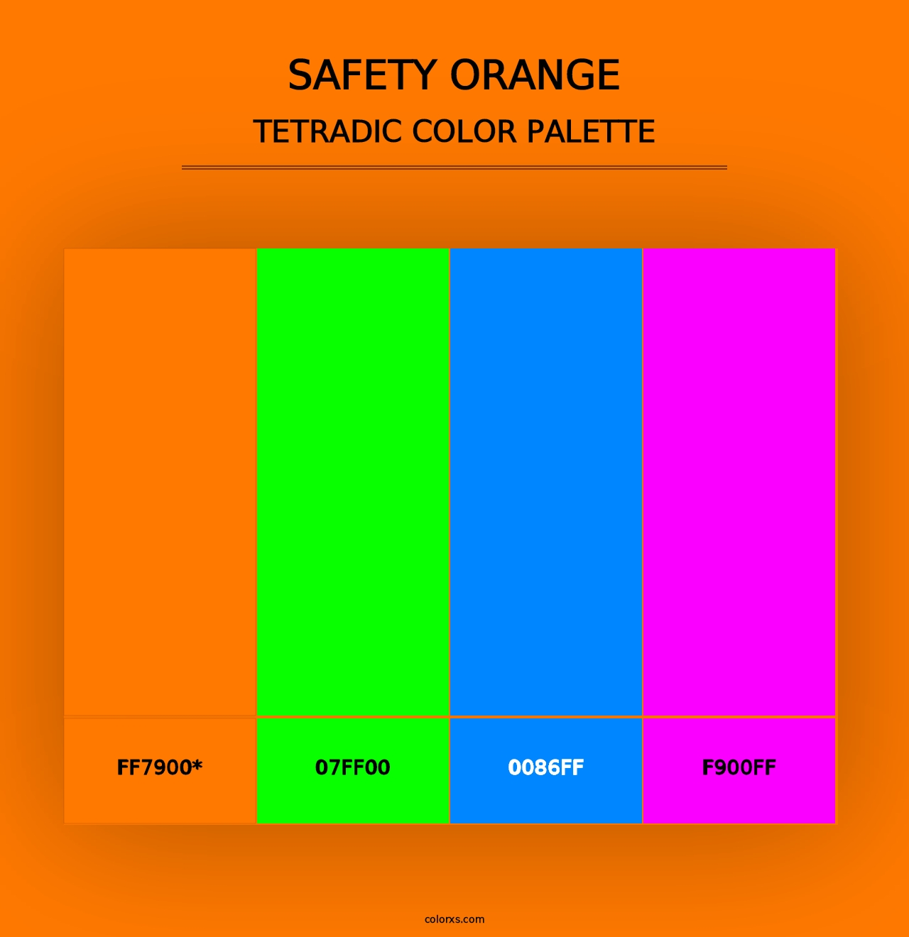 Safety Orange - Tetradic Color Palette