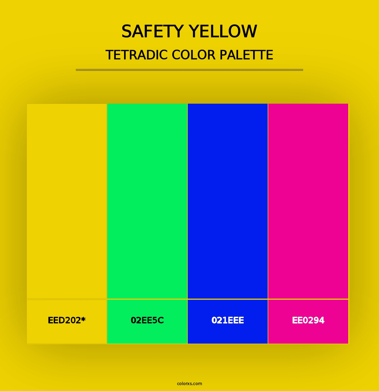 Safety Yellow - Tetradic Color Palette