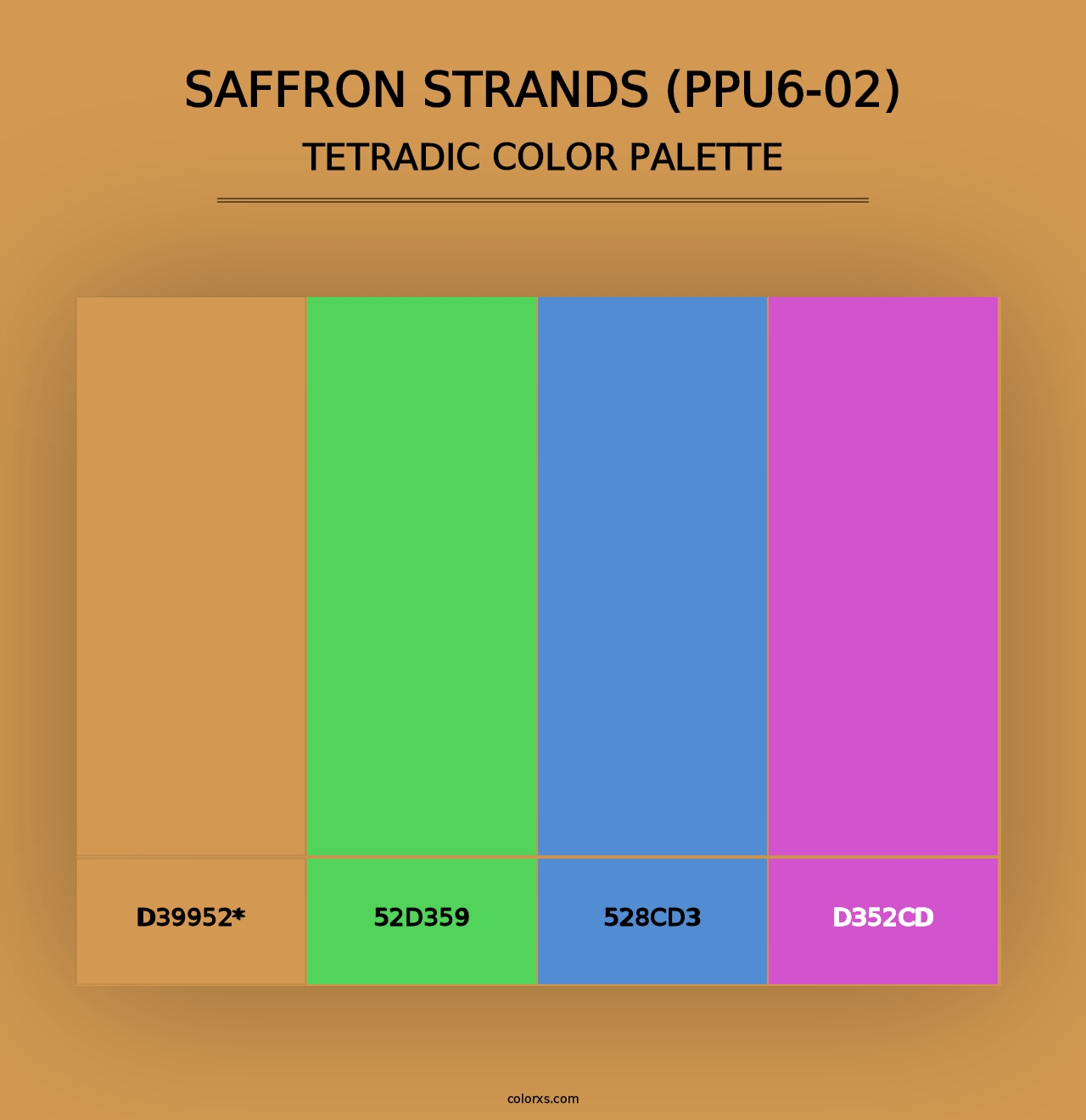 Saffron Strands (PPU6-02) - Tetradic Color Palette