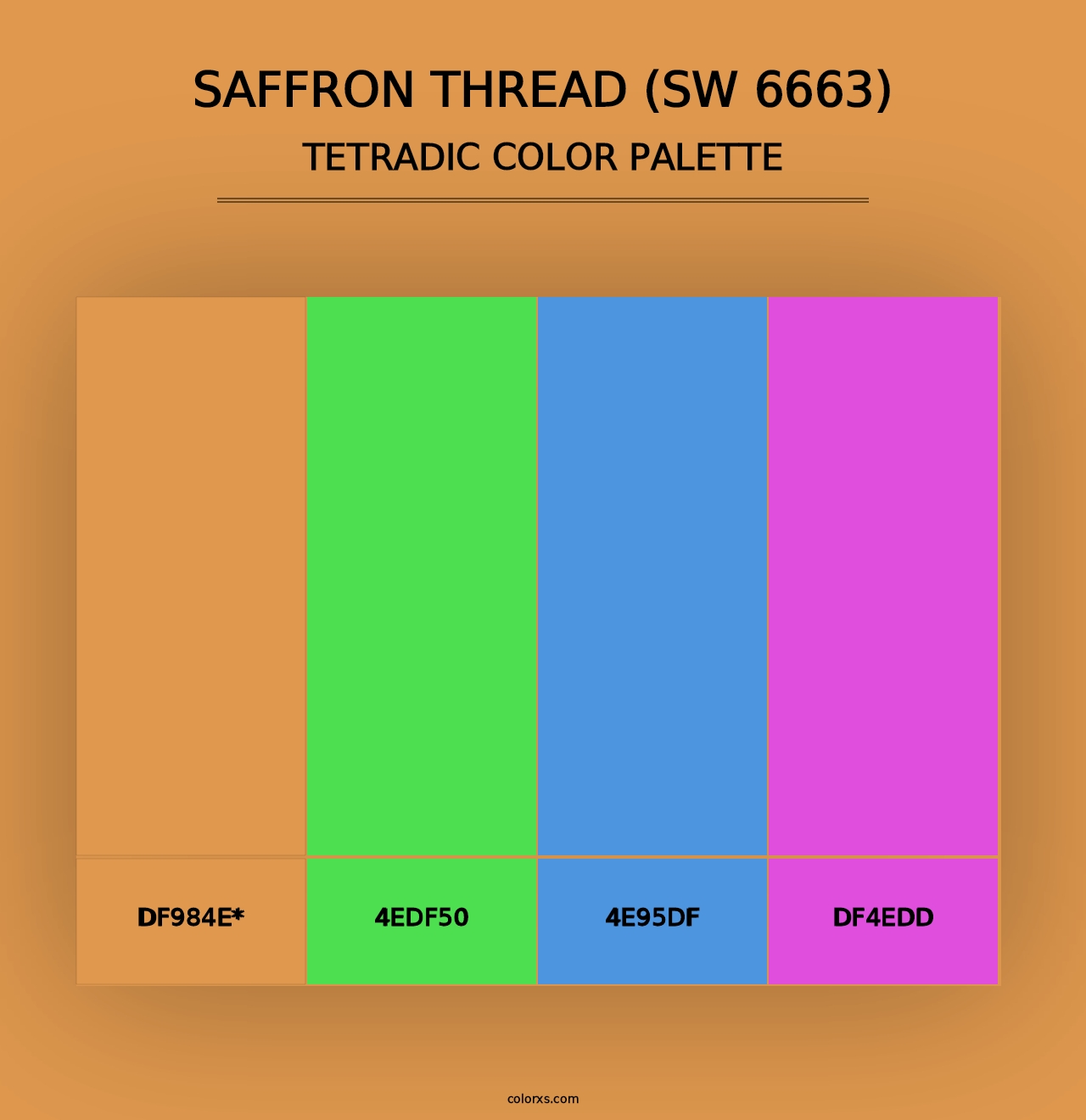 Saffron Thread (SW 6663) - Tetradic Color Palette