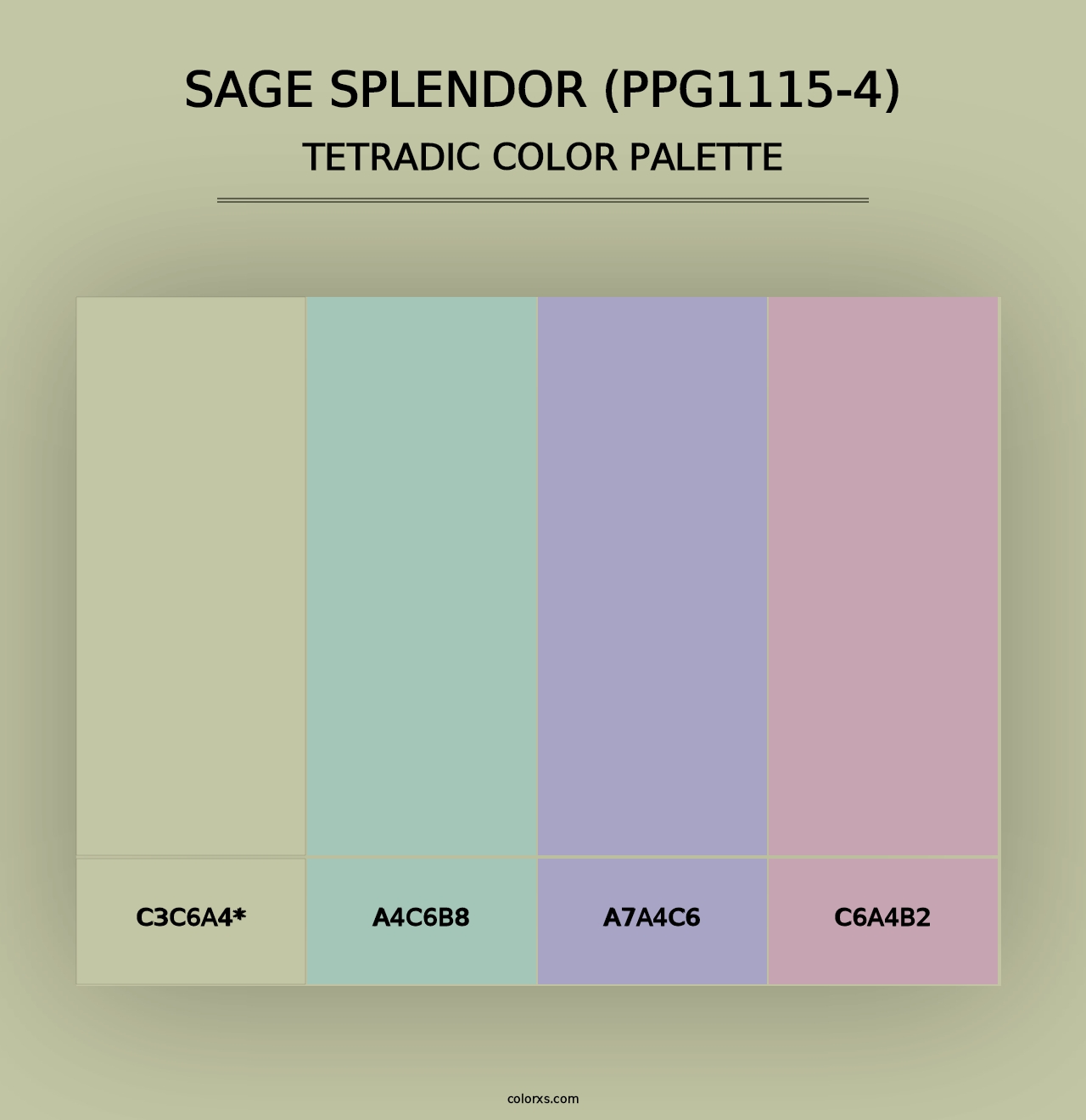 Sage Splendor (PPG1115-4) - Tetradic Color Palette