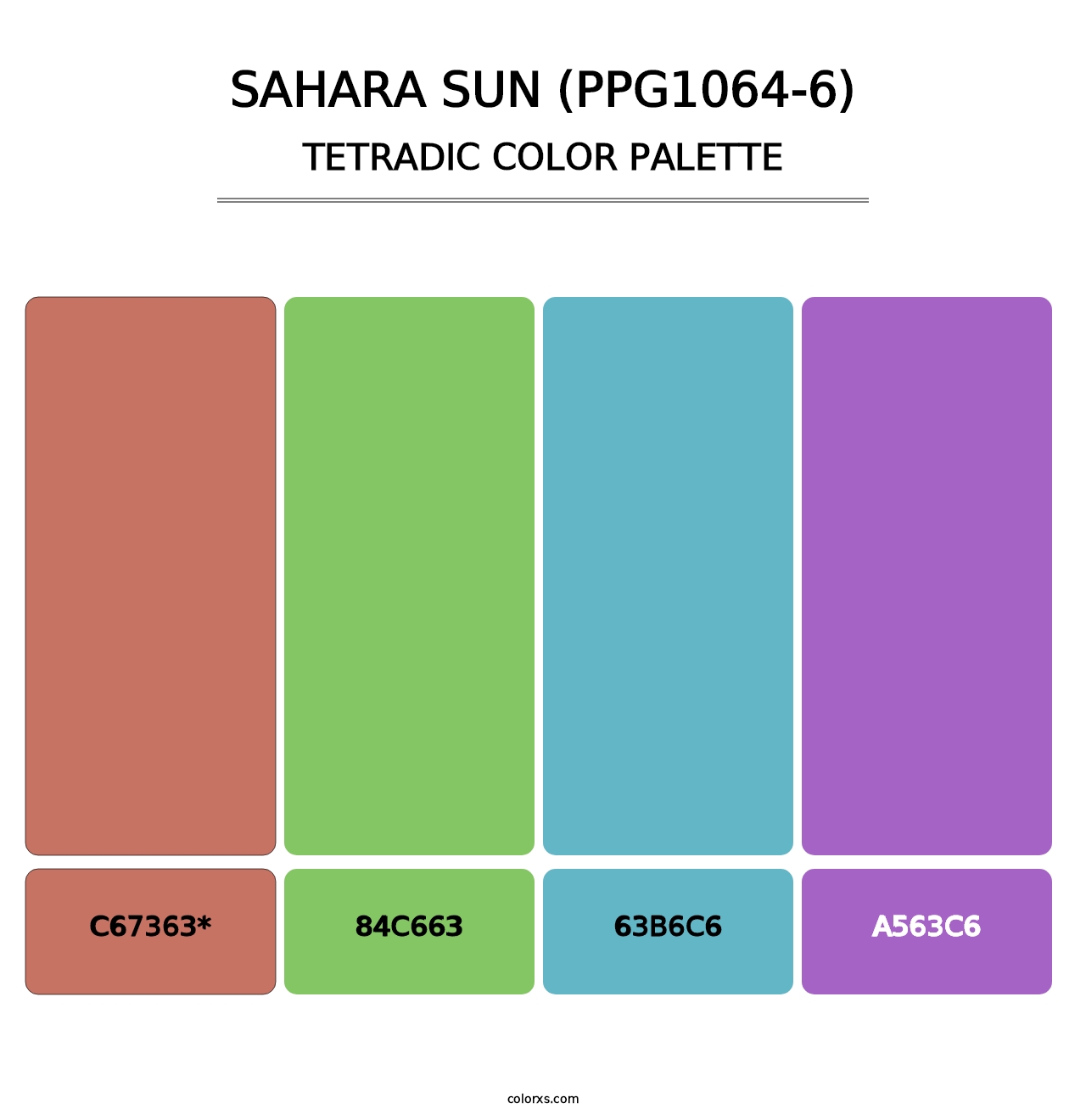 Sahara Sun (PPG1064-6) - Tetradic Color Palette