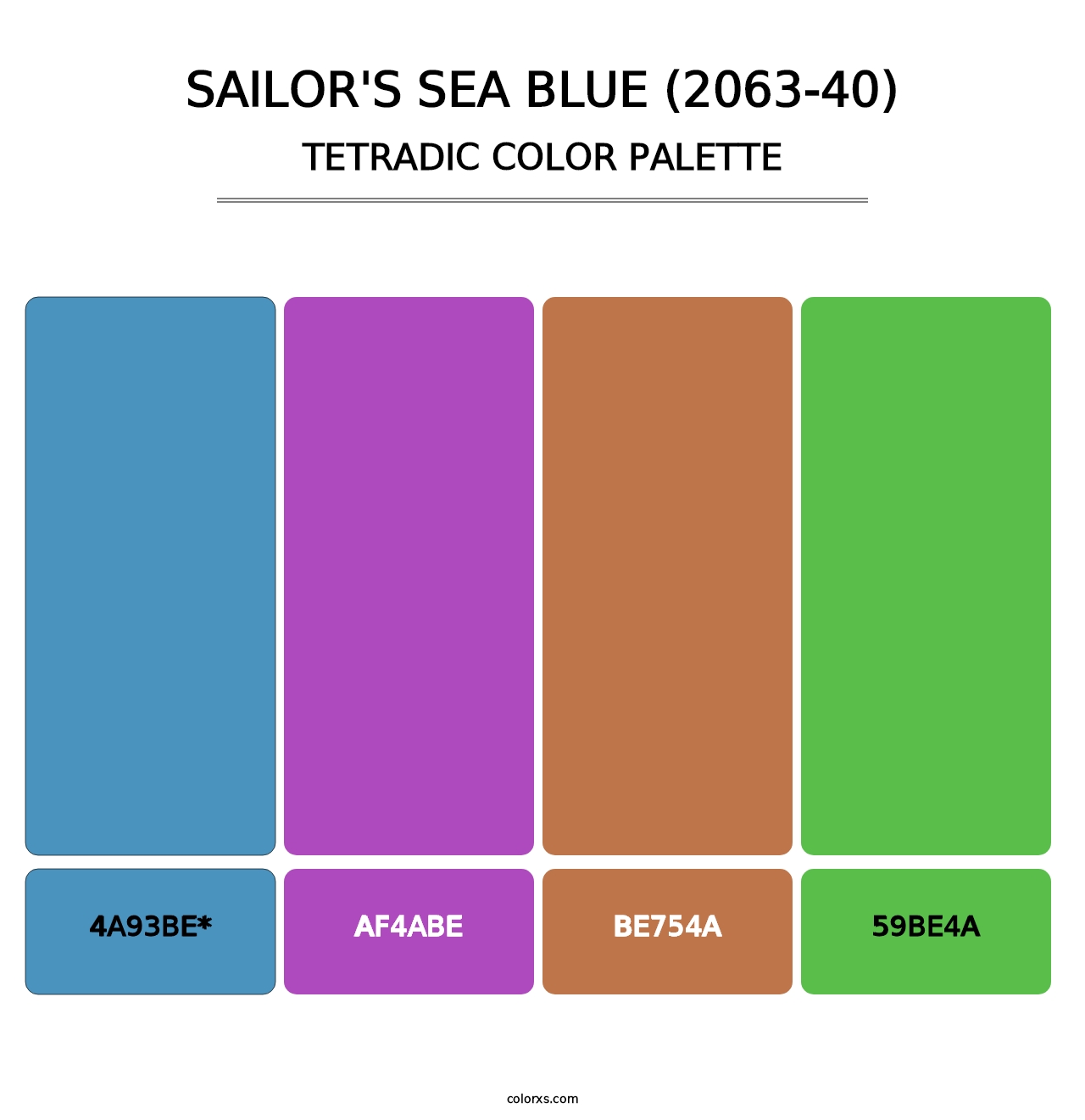 Sailor's Sea Blue (2063-40) - Tetradic Color Palette