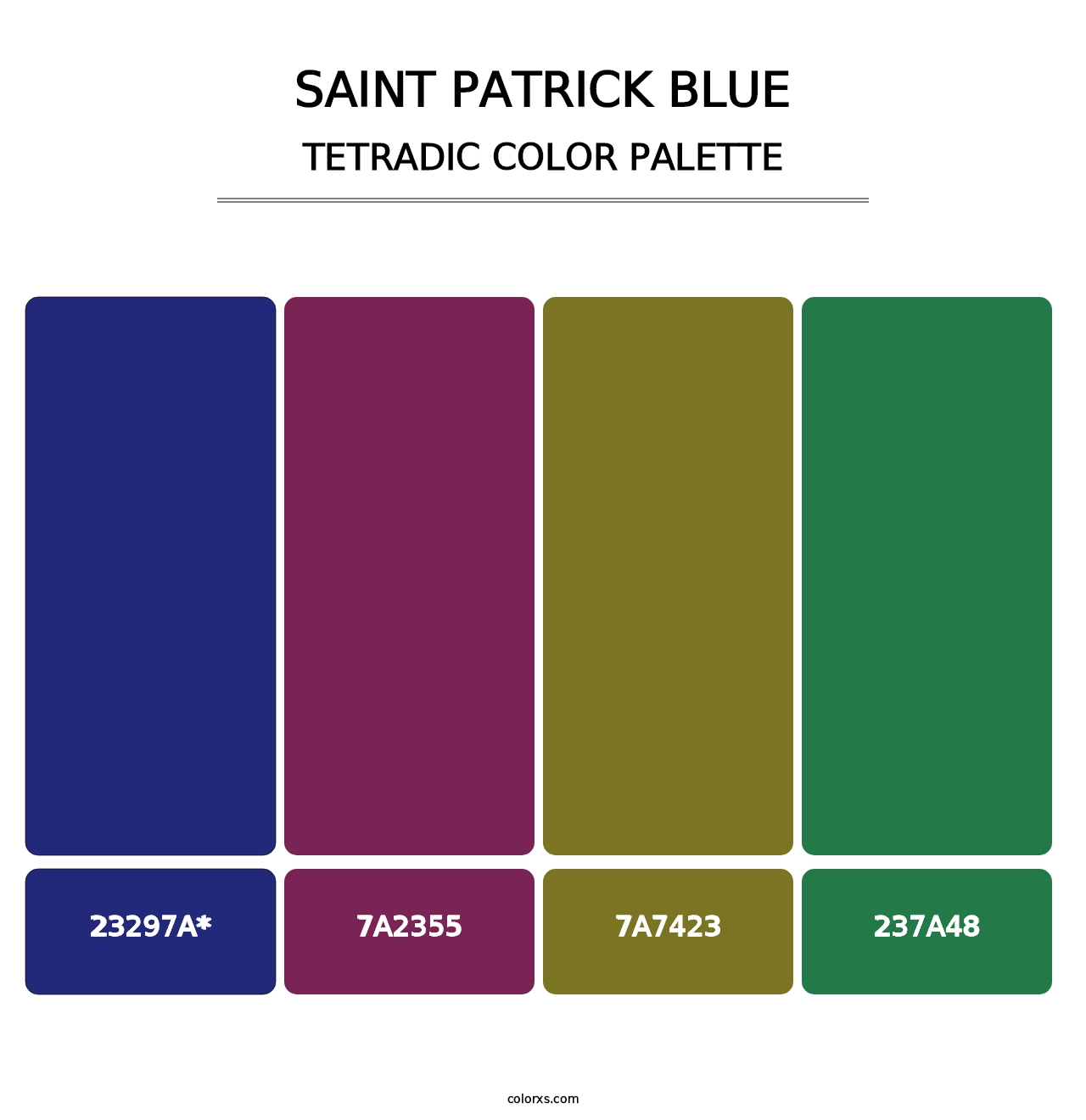 Saint Patrick Blue - Tetradic Color Palette