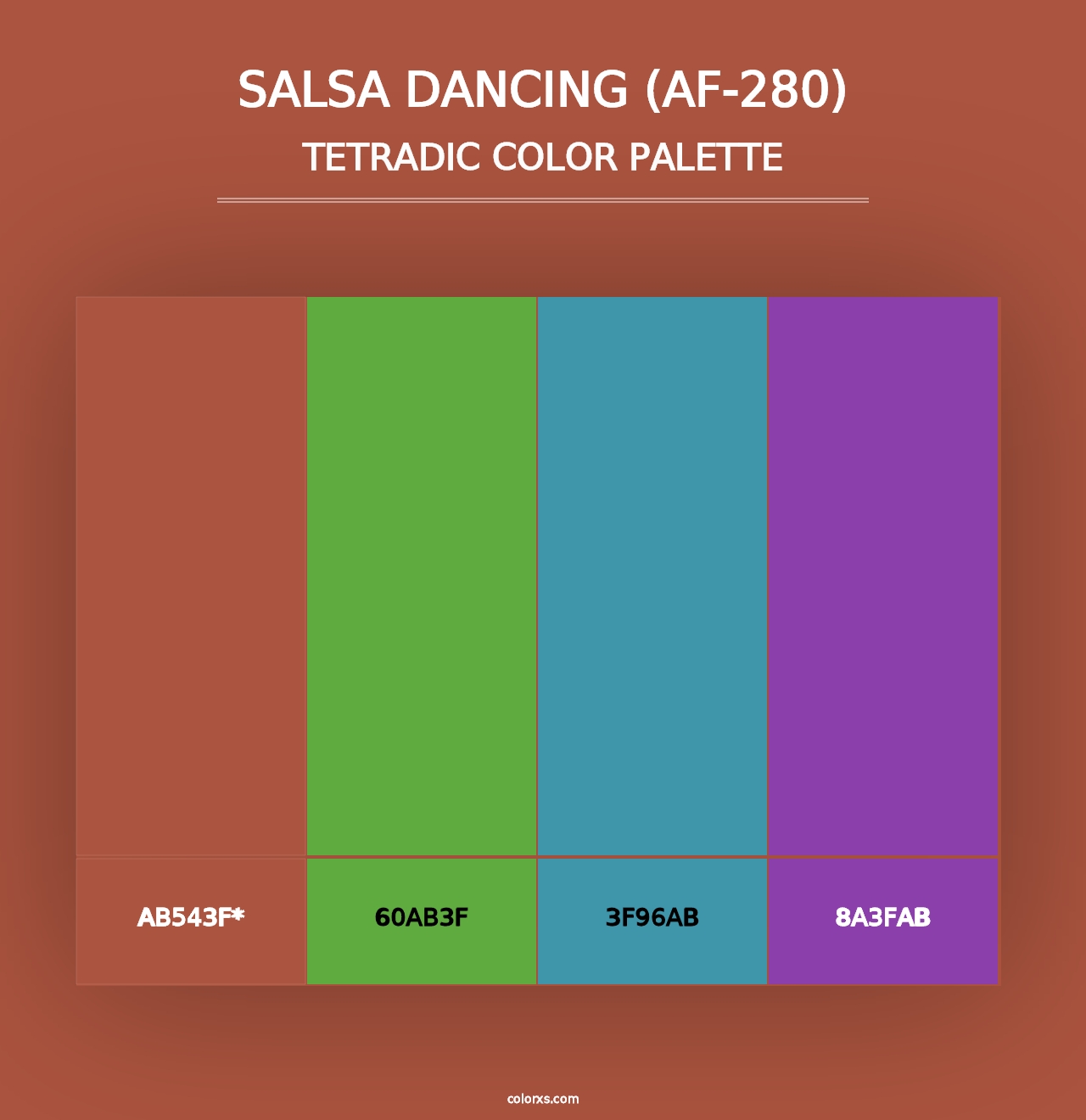 Salsa Dancing (AF-280) - Tetradic Color Palette