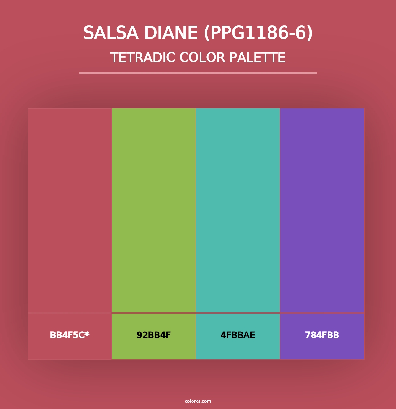 Salsa Diane (PPG1186-6) - Tetradic Color Palette